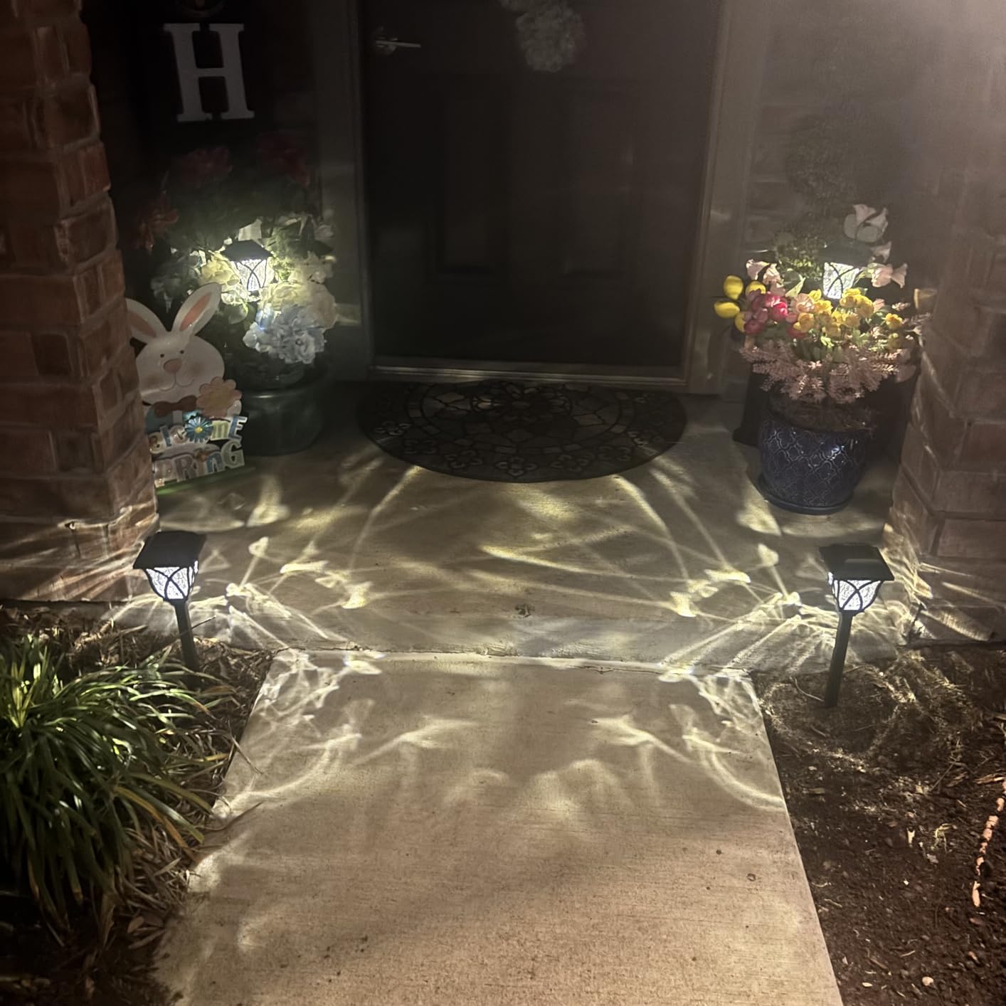 GIGALUMI 6 Pack Solar Lights Outdoor Waterproof, LED Solar Garden Lights, Outdoor Decorations, Garden Decor for Yard, Patio, Landscape, Planter, Walkway (Warm White) customer photo 2