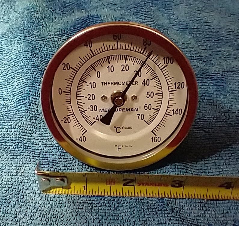 MEASUREMAN Fully Stainless Steel Pot, Kettle, Brewing Bimetal Thermometer, 3