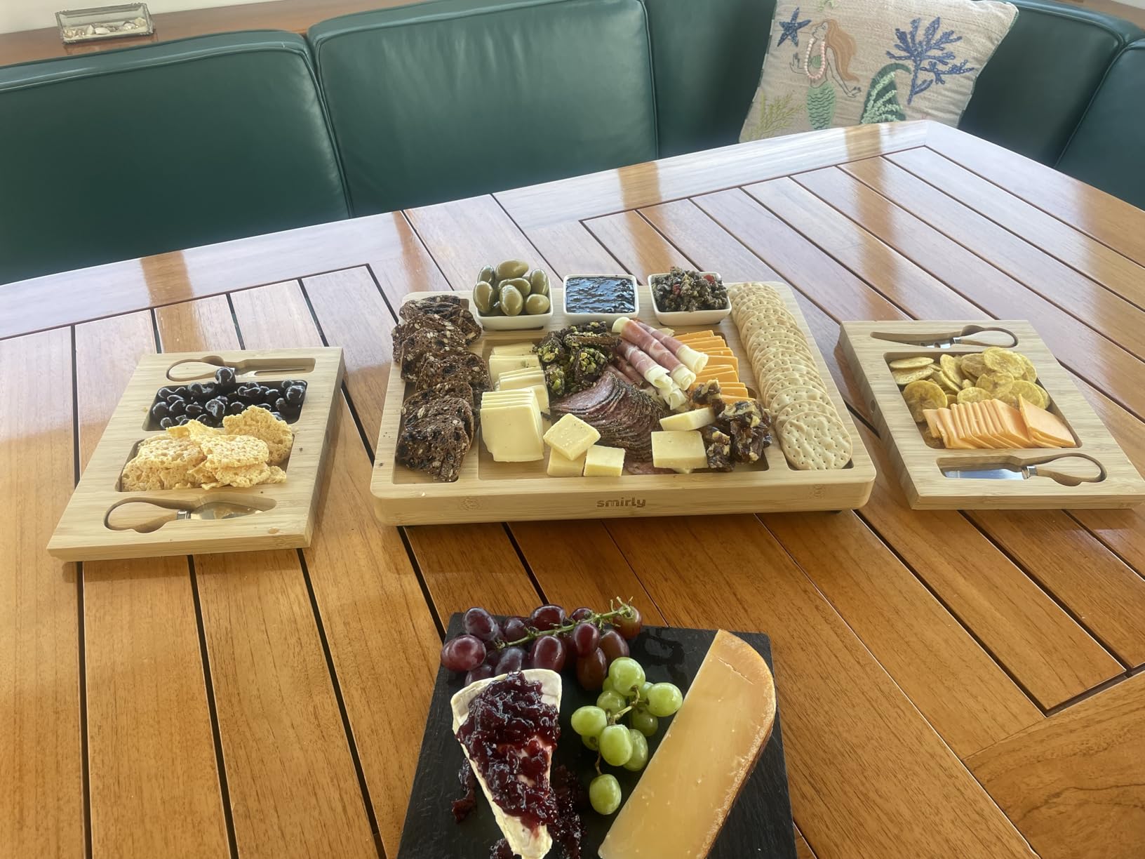 Smirly Charcuterie Board Set - Large Bamboo Cheese Board for Serving - House Warming Gifts New Home, Wedding & Bridal Shower Gift, Birthday Gift for Women customer photo 1