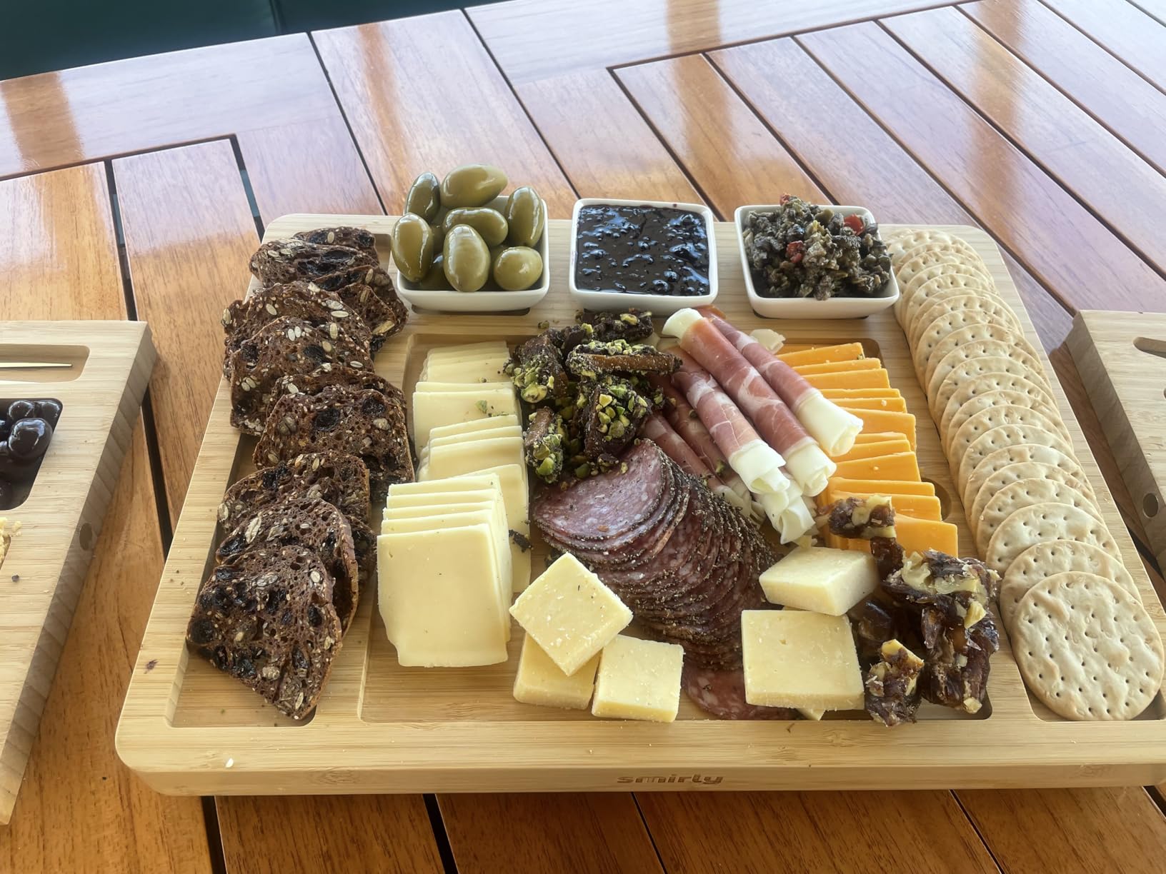 Smirly Charcuterie Board Set - Large Bamboo Cheese Board for Serving - House Warming Gifts New Home, Wedding & Bridal Shower Gift, Birthday Gift for Women customer photo 2