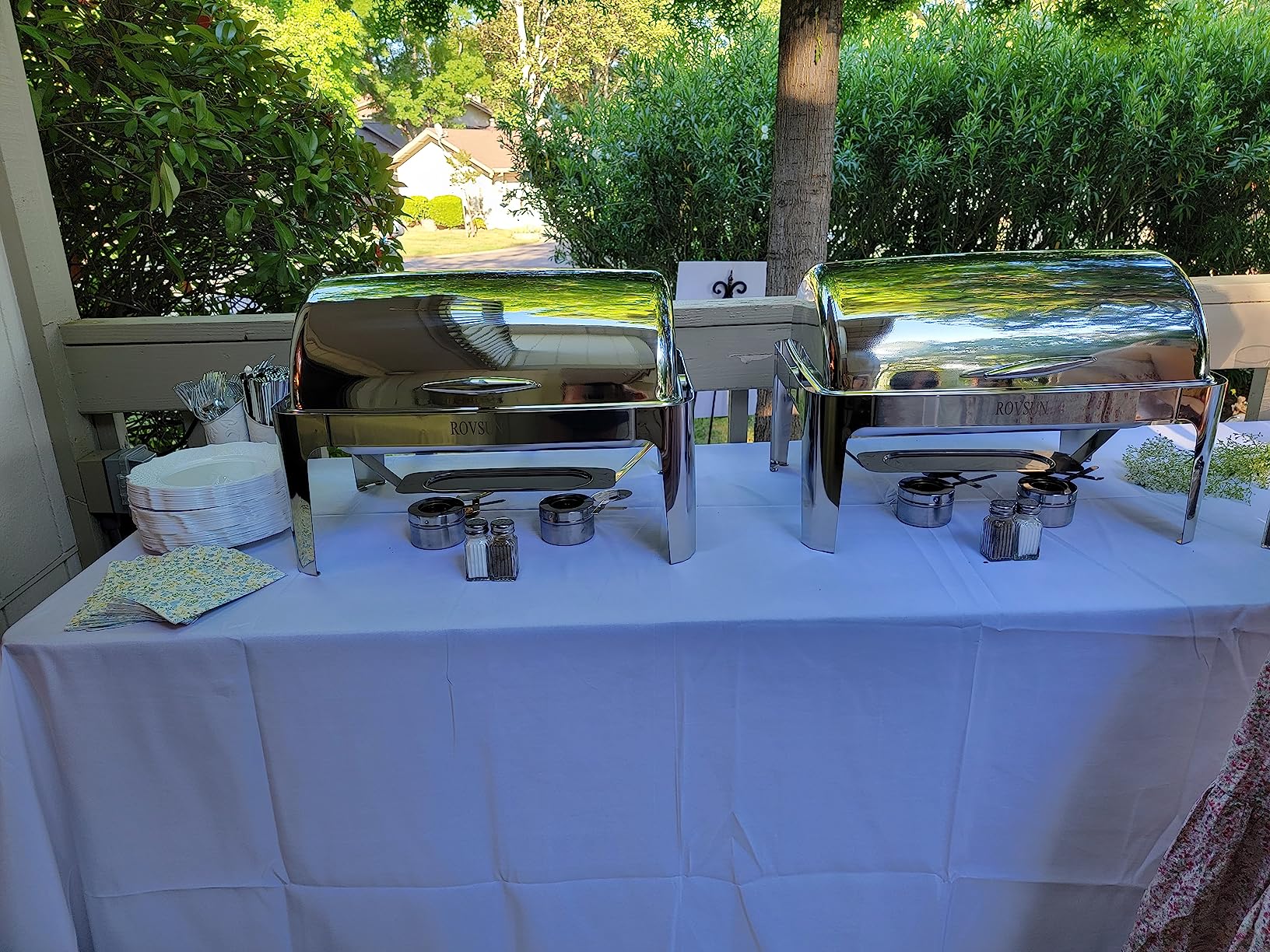 ROVSUN Chafing Dish Buffet Set, 9 Quart Roll Top Stainless Steel Chafer, NSF Rectangular Set with Food Pan, Water Pan and Fuel Holders, for Wedding, Parties, Banquet, Catering Events customer photo 1
