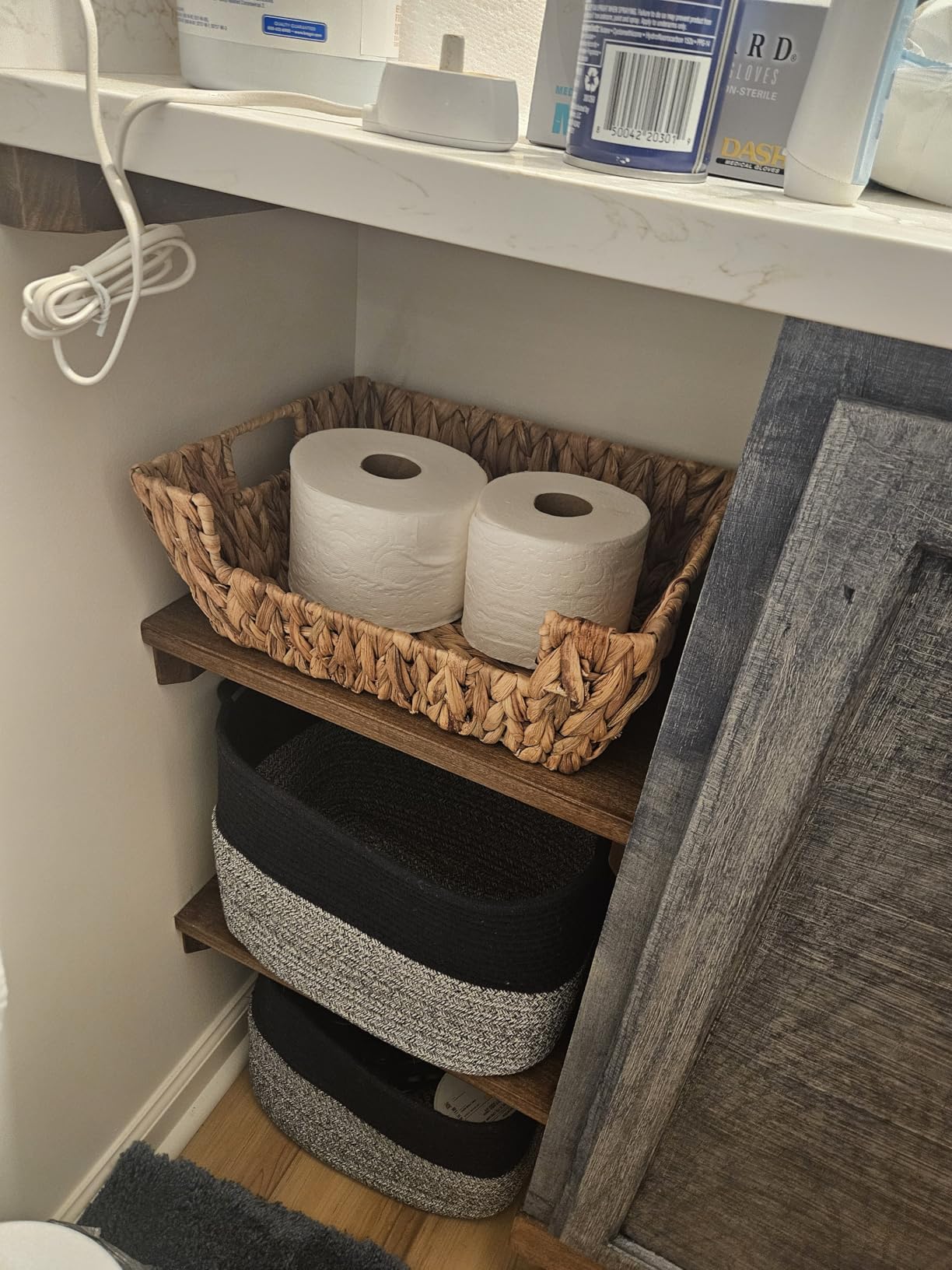 StorageWorks Wicker Storage Basket for Pantry Organizers and Storage, Stackable Seagrass Pantry Baskets for Shelves, 2-Pack customer photo 1