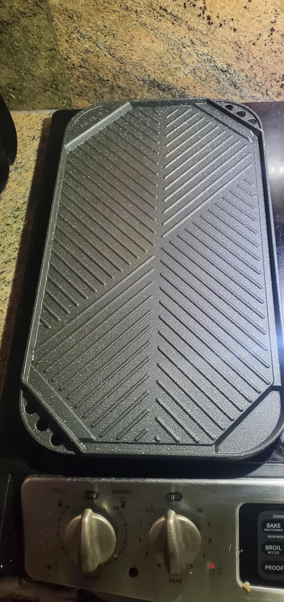 SENSARTE Nonstick Griddle Grill Pan, Pro-Grid Reversible Grill & Griddle Pan, Two Burner Cast Aluminum, Portable for Indoor Stovetop or Outdoor Camping BBQ, 19.5