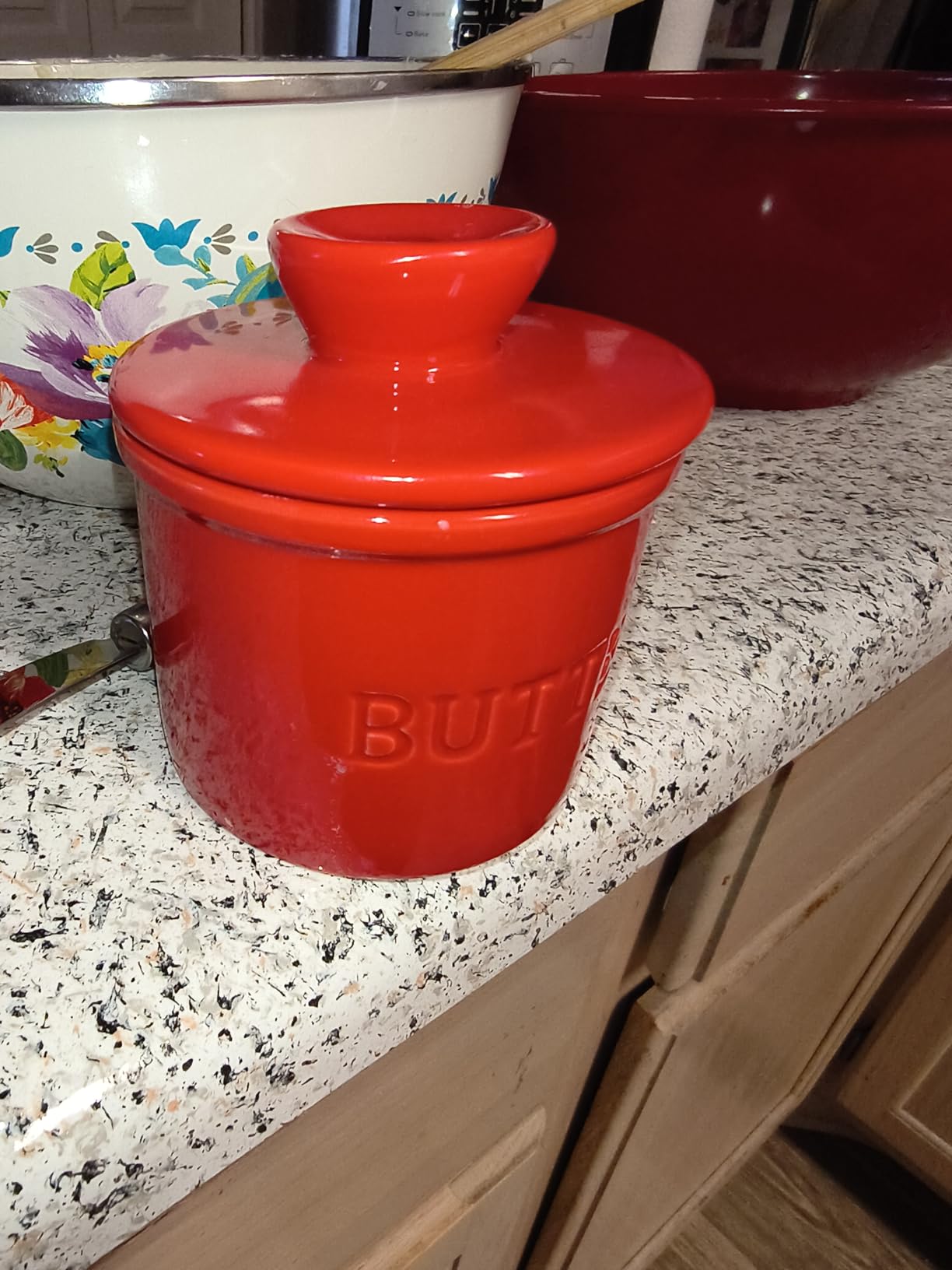 Priority Chef Butter Crock with Lid with Water Line, Ceramic French Butter Dish to Leave On Counter, White customer photo 1