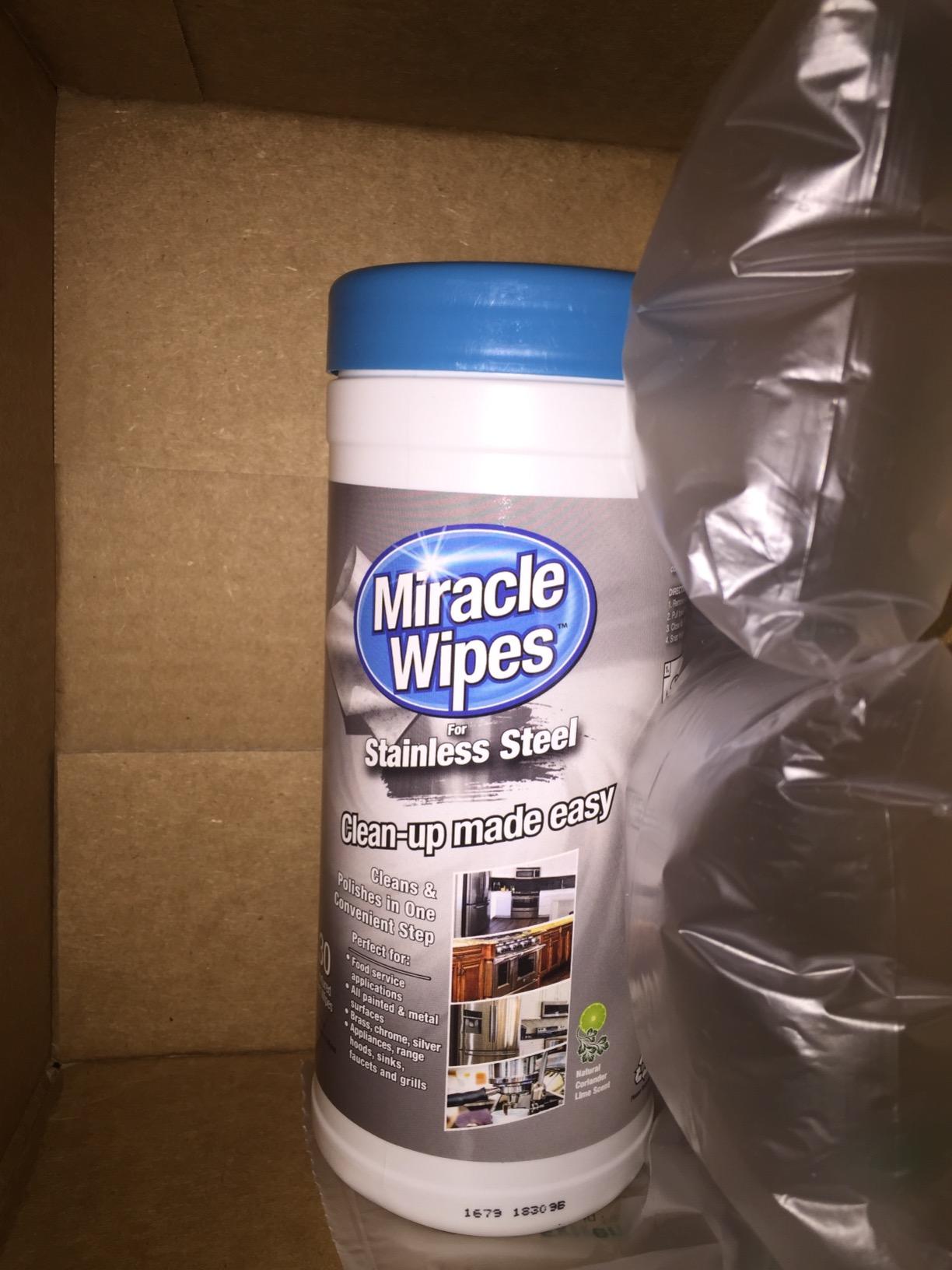 MiracleWipes for Stainless Steel, Great for Kitchen and Appliances, Including Oven, Refrigerator, Dishwasher, Microwave, Sink, Hood, Grill, Removes Fingerprints and Smudges - 60 Count customer photo 2