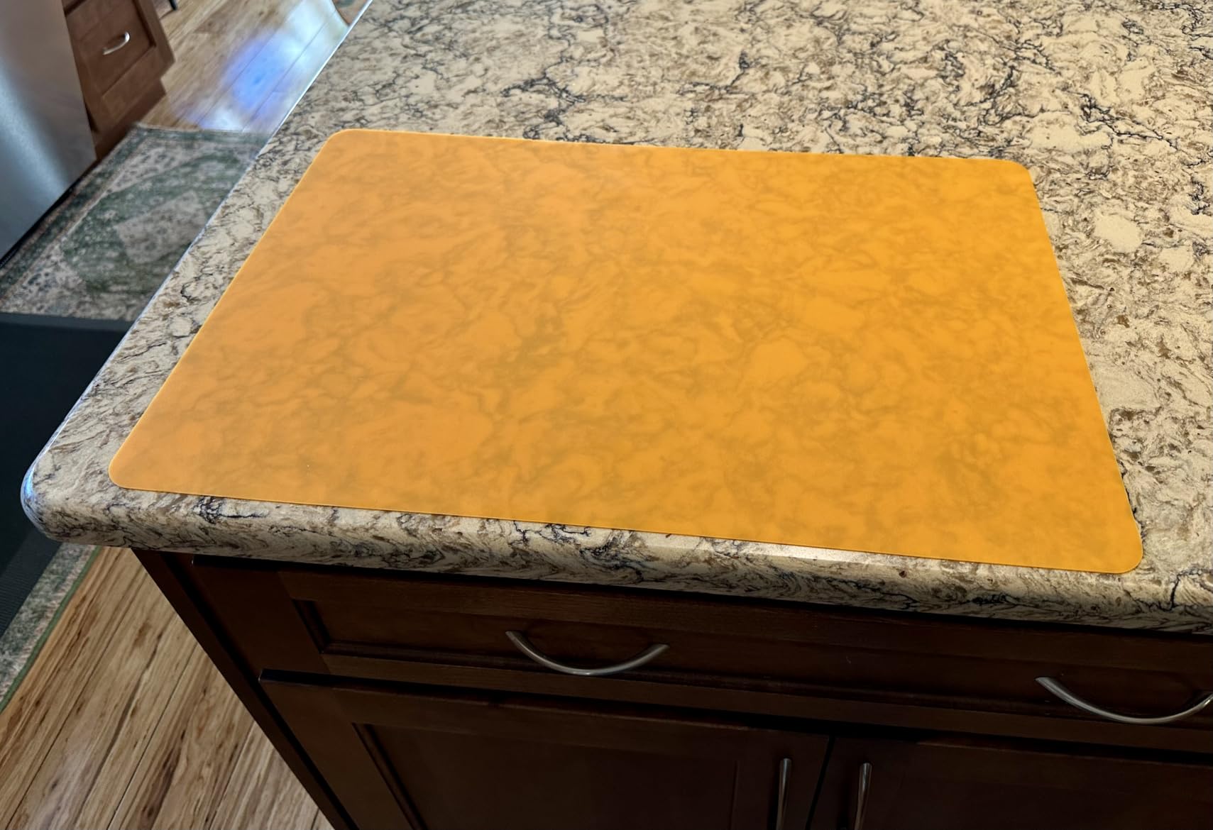 Silicone Placemats, Food-Grade Non-Slip Waterproof, Dining, Stain Resistant, Countertop Protector, Kitchen Counter Mat, Heat Resistant, Baking mat Dishwasher Safe (15.7x11.8Inch-4pack, Gray) customer photo 1