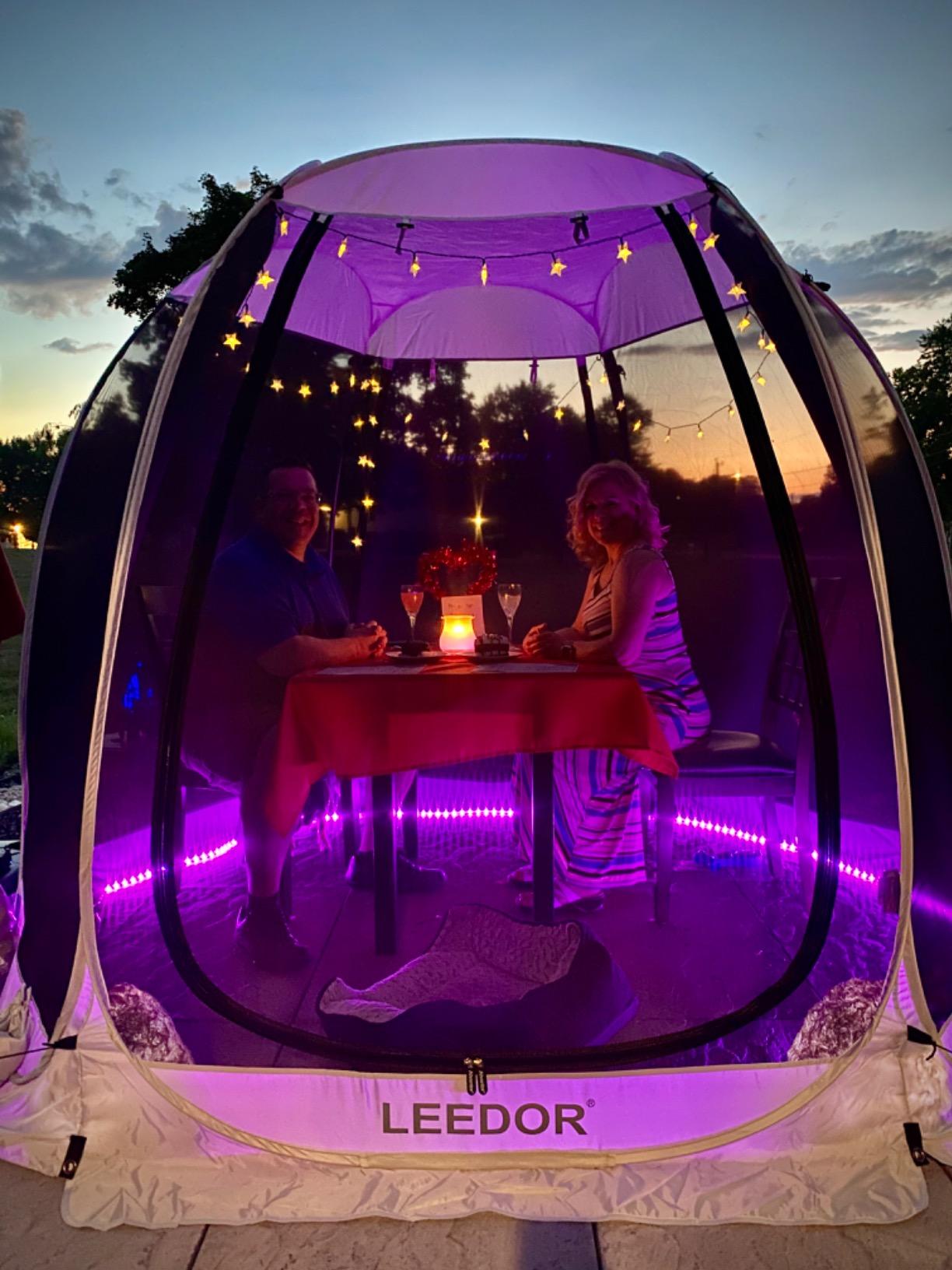 LEEDOR Pop Up Screen House, 6-10-15 Person Outdoor Screen Tent, Camping Screen Room with Carry Bag, Screened Gazebo with Mosquito Netting, Instant UV Resistant Sun Shelter for Garden, Patio, Backyard customer photo 1