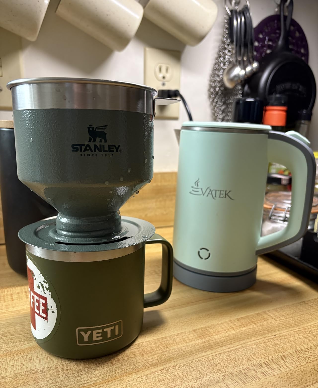 STANLEY Perfect Brew Pour Over Set | 12 oz Camp Mug with Lid Included | Drip Coffee Maker with Reusable Filter | Insulated Stainless Steel | BPA-Free | Hammertone Green customer photo 1