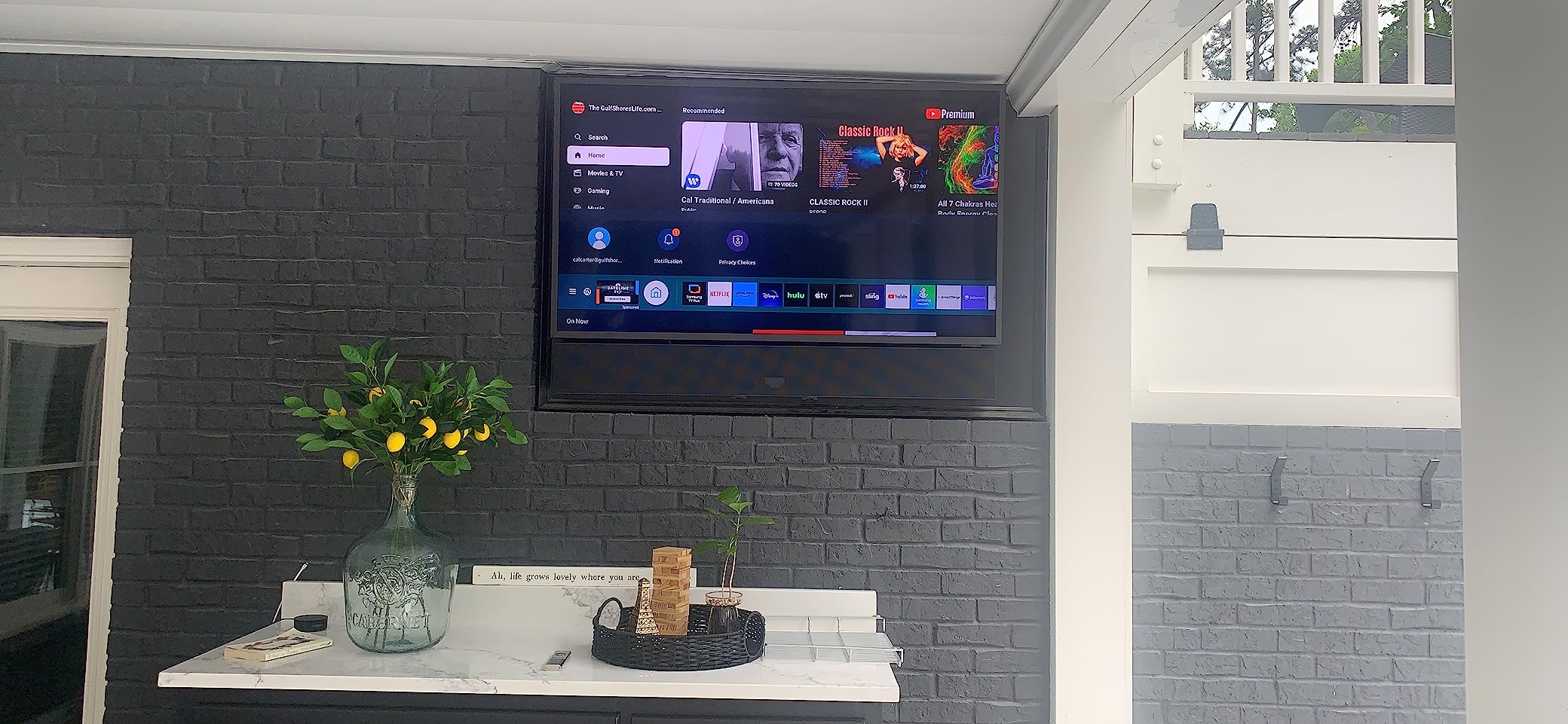 SAMSUNG HW-LST70T 3.0ch The Terrace Outdoor Soundbar w/ Dolby Audio, Built-In Subwoofer, Distortion Cancelling Technology, IP55 Weather Resistant, Titan Black customer photo 2