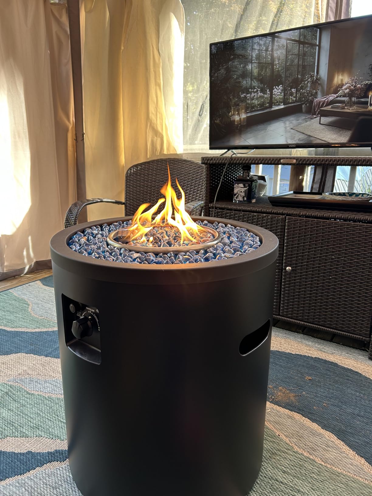 BALI OUTDOORS 50,000 BTU Propane Fire Pit Outside, 23 inch Outdoor Fire Pit Round, Black Firepits for Outside Patio, Garden, Backyard customer photo 2