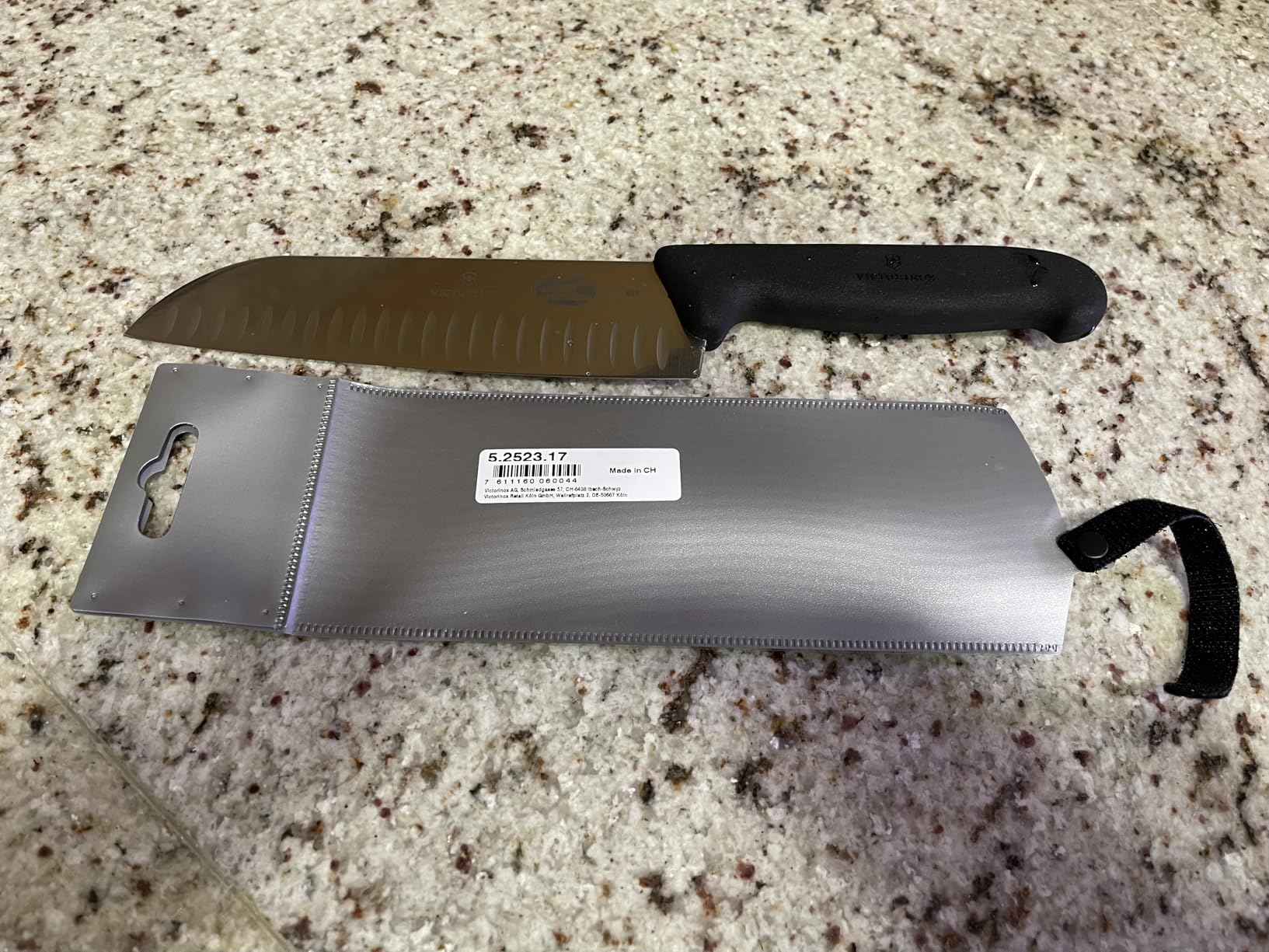 Victorinox Fibrox 7 In. Santoku Knife, Granton Blade, Black customer photo 1