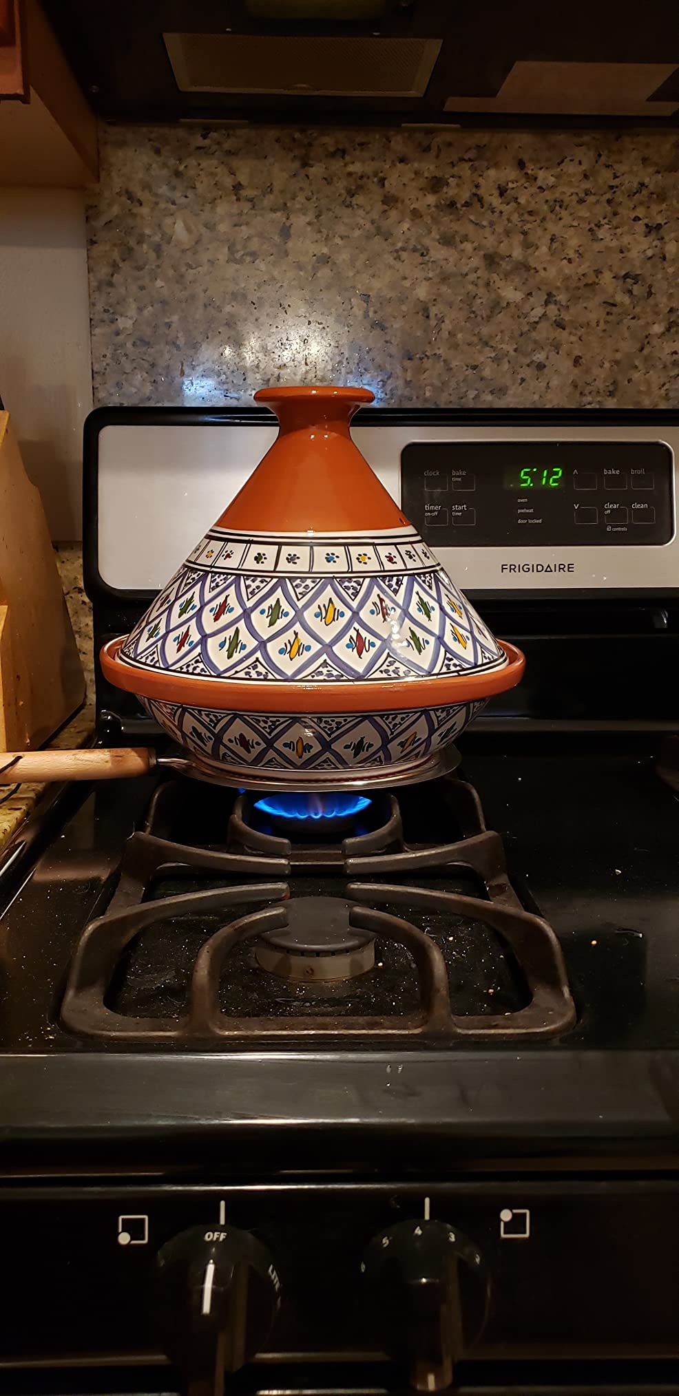 Kamsah Tagine Pot for Cooking and Flavor Enrichment - Large Clay Pot 12 inch, 5.5 QT - Non-Stick Handmade Cookware - Moroccan Ceramic Pots for Cooking with Lid and Serving Bowl - Bohemian Supreme Blue customer photo 2