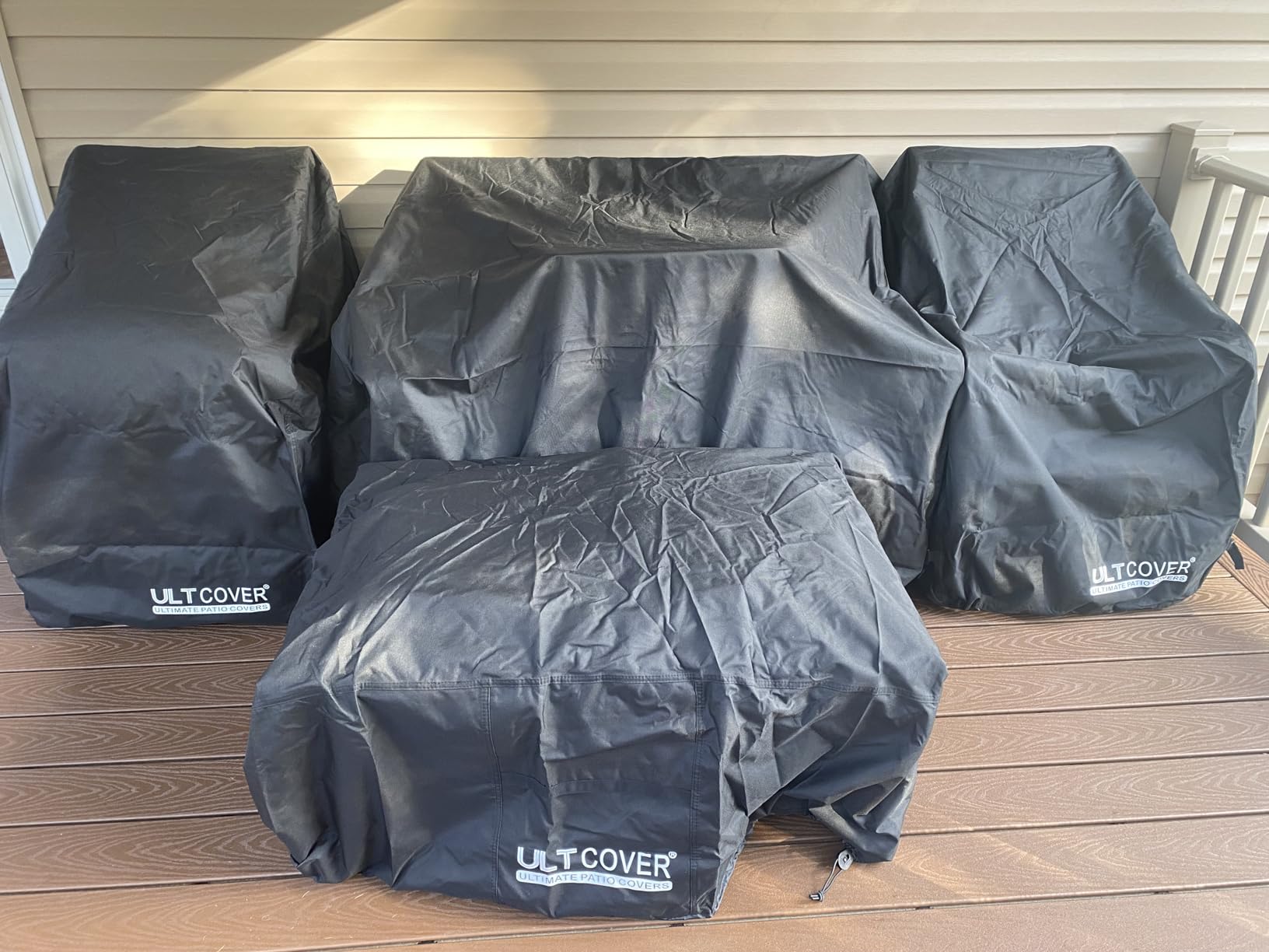ULTCOVER Waterproof Patio Chair Cover 2 Pack Outdoor Lounge Deep Seat Single Lawn Chair Covers 32W x 34D x 34H inches customer photo 2