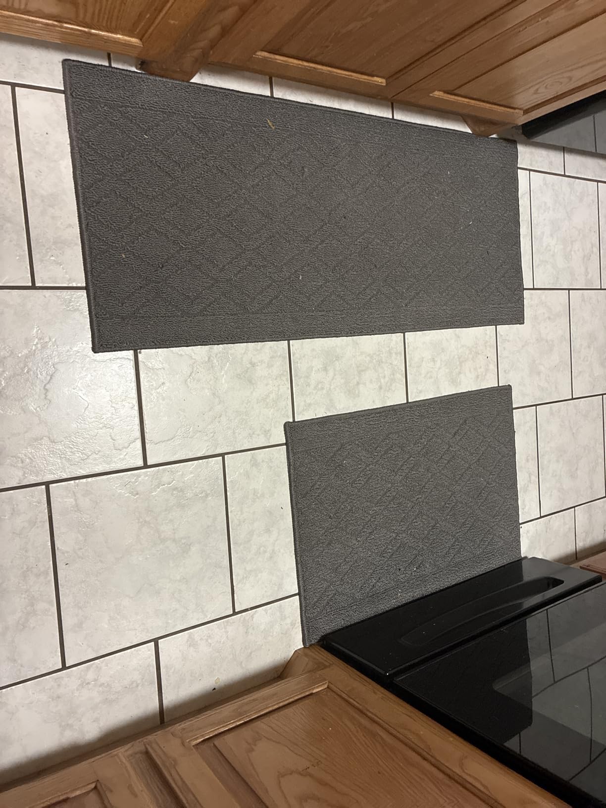 COSY HOMEER 48x20 Inch/30X20 Inch Kitchen Rug Mats Made of 100% Polypropylene 2 Pieces Soft Kitchen Mat Specialized in Anti Slippery and Machine Washable (Grey) customer photo 1