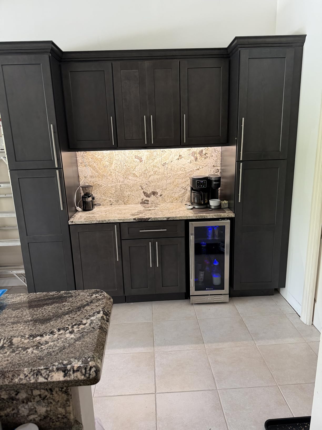 15 Inch Beverage Cooler and Kalamera Refrigerator Under Counter Built-in or Freestanding - 96 Cans Capacity Mini Fridge- for Soda, Water, Beer or Wine - For Kitchen or Bar with Blue Interior Light customer photo 1