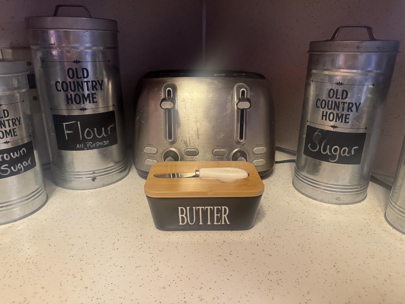Butter Dish with Lid: Large Butter Dish for Countertop - Ceramic Butter Keeper Container with Knife and High Quality - Silicone Sealing Butter Box for Home Decor Good Kitchen Gift Black customer photo 2