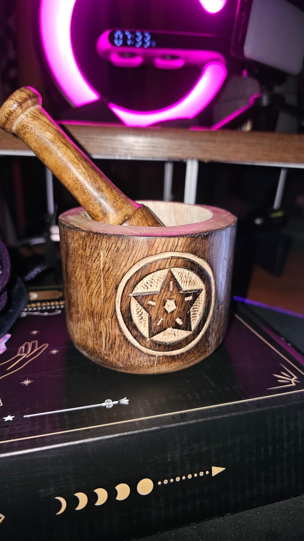 Kaizen Casa Wooden Mortar and Pestle Garlic Masher Hand Grinder Crusher Kitchen Gadgets customer photo 1