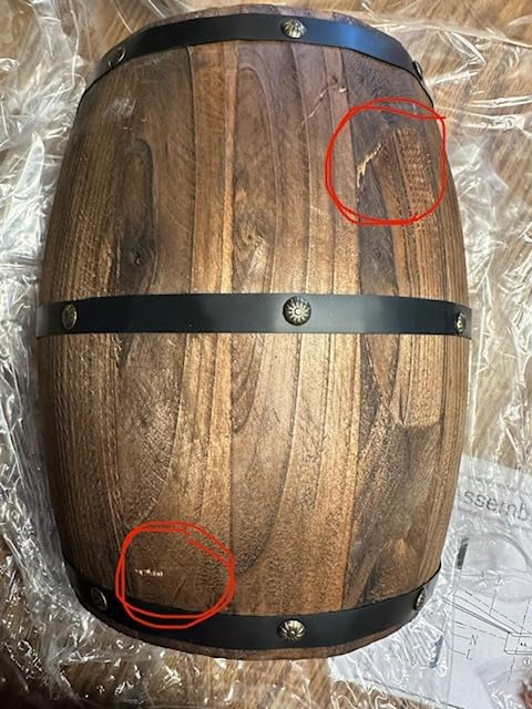 Newrays Antique 2 Pack Wood Wine Barrel Wall Sconce Lighting Fixture Up and Down Indoor Wall Lamps for Bar Area Steampunk Theme customer photo 1