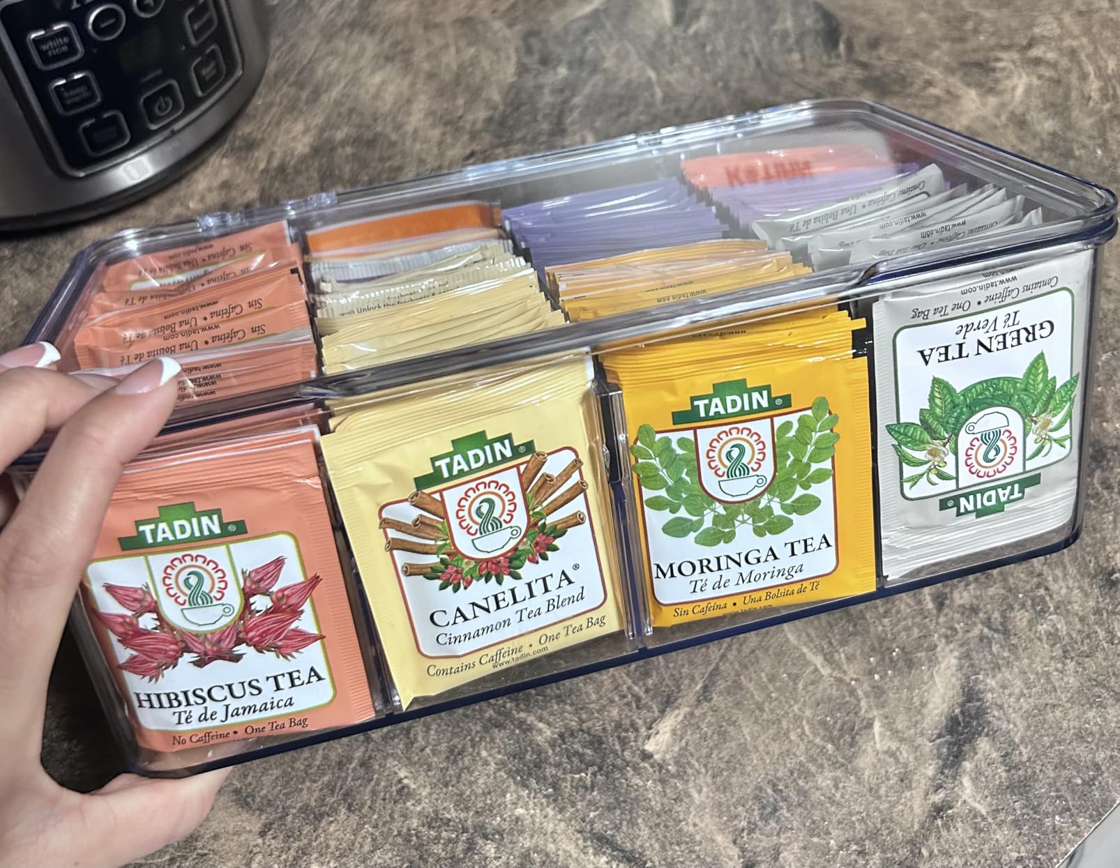Utopia Home Tea Bag Organizer With Lids, Clear Pantry Storage Box - (3 Pack) Stackable Partition Organizers customer photo 1