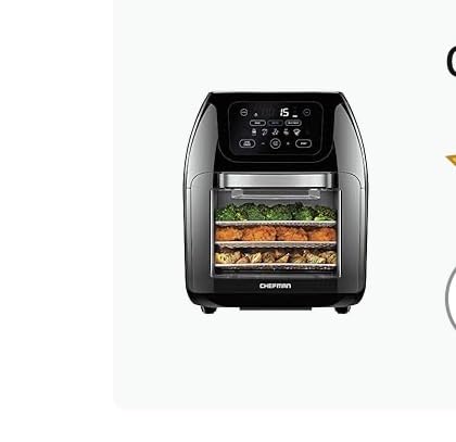 CHEFMAN Multifunctional Digital Air Fryer+ Rotisserie, Dehydrator, Convection Oven, 17 Touch Screen Presets, XL 10L Family Size, Auto Shutoff, Large Easy-View Window, Black customer photo 2