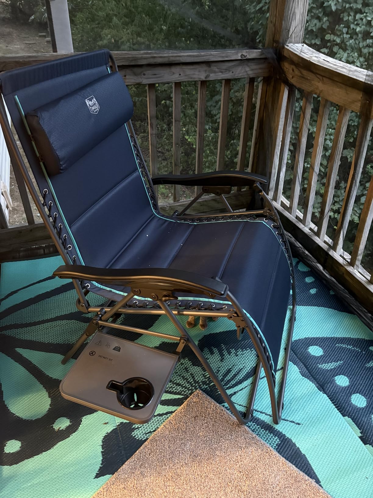 Timber Ridge Oversized Zero Gravity Chair, 33In Wide XXL Zero Gravity Reclining Chair with Side Table, Full Padded Lounge Chair for Outdoor Camping Patio Lawn, Heavy Duty Supports 500lbs, Grey-1 Pack customer photo 1