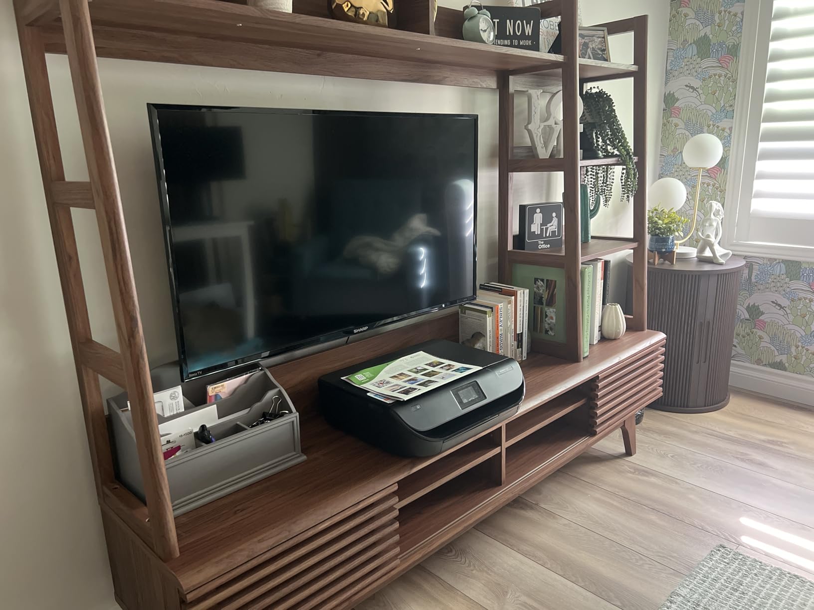 Modway Render Mid-Century Modern TV Stand Entertainment Center, 70