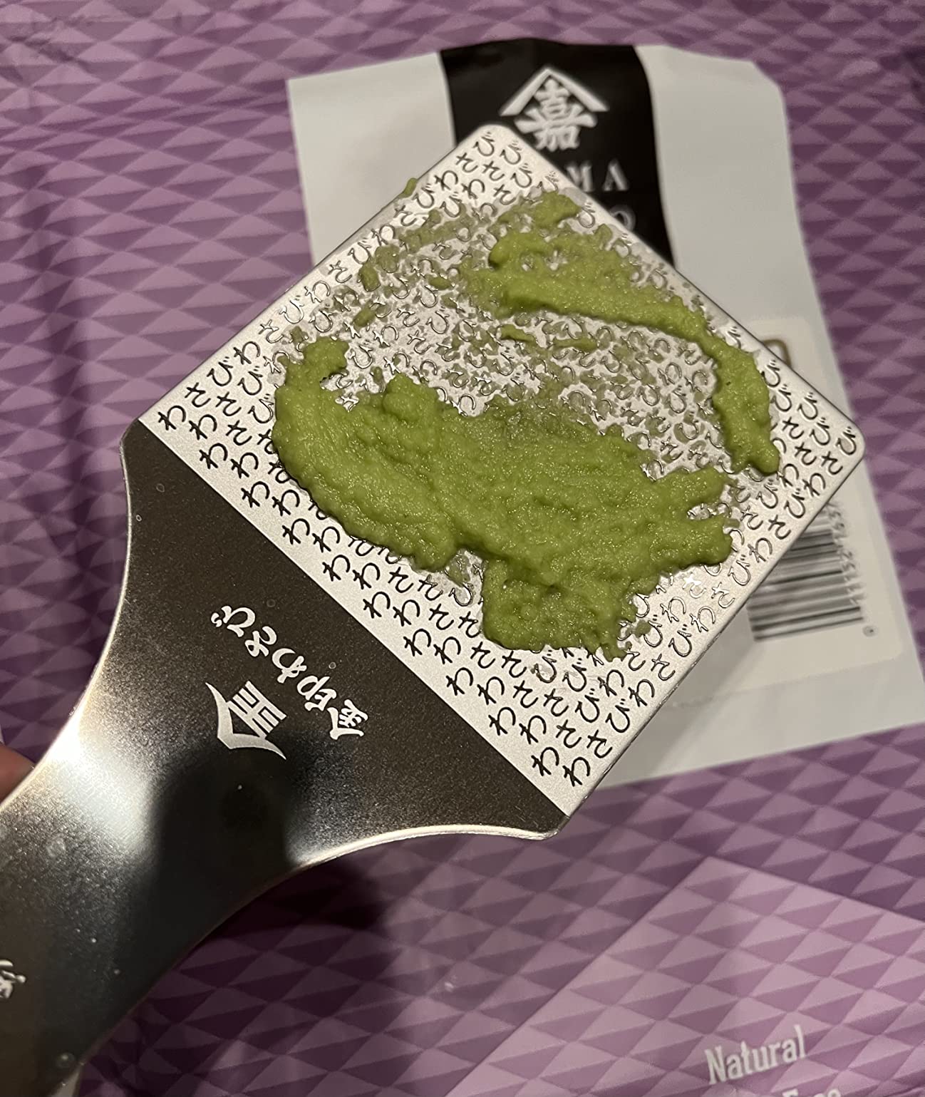 Sustainable Stainless Steel Wasabi Grater - Hagane Zame REGULAR - Grate Wasabi, Garlic, Ginger, Apples, Fruits, Vegetables, Creamy Texture/Kinjirushi Wasabi (Regular, 6.8 inch x 3.3 inch) customer photo 1
