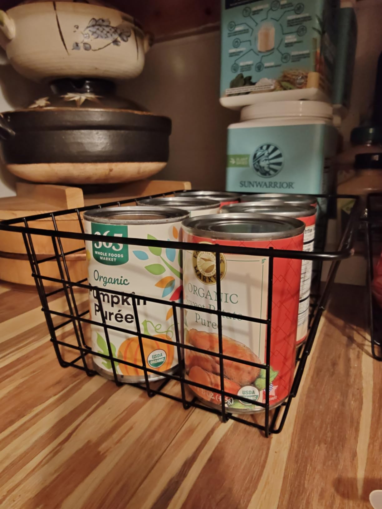 Wire Baskets for Organizing Household 4 Pack Pantry Baskets For Storage Pantry Wire Black Metal Storage Bins customer photo 1