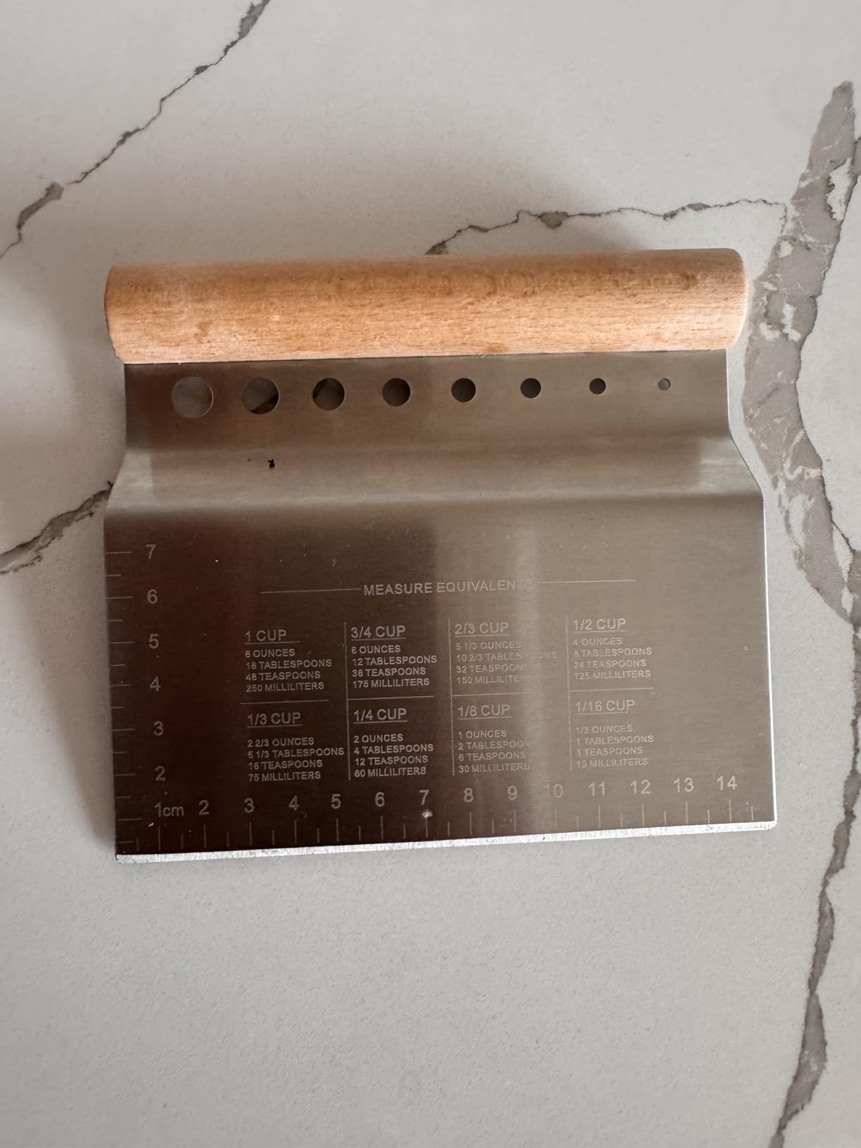 ALLTOP Dough Bench Scraper/Cutter/Chopper Stainless Steel Blade with Herb Stripper, Multipurpose Kitchen Pastry Tool with Scale Ruler - Leaf Remover customer photo 2