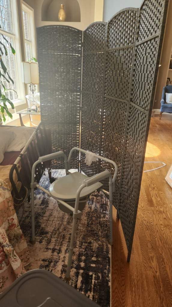 JOSTYLE Room Divider 6 Panel Divider Wall, 6ft Tall Divider for Room Separation, Folding Privacy Screen Panel, Portable Wooden Room Divider Panel, Freestanding Partition Screen, Grey customer photo 1