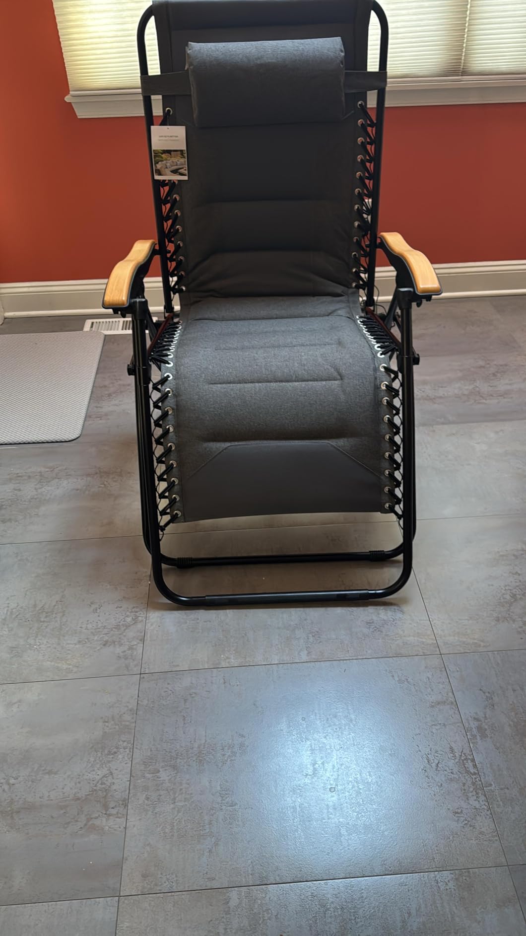 PHI VILLA XXL Oversized Padded Zero Gravity Chair, Foldable Patio Recliner, 30