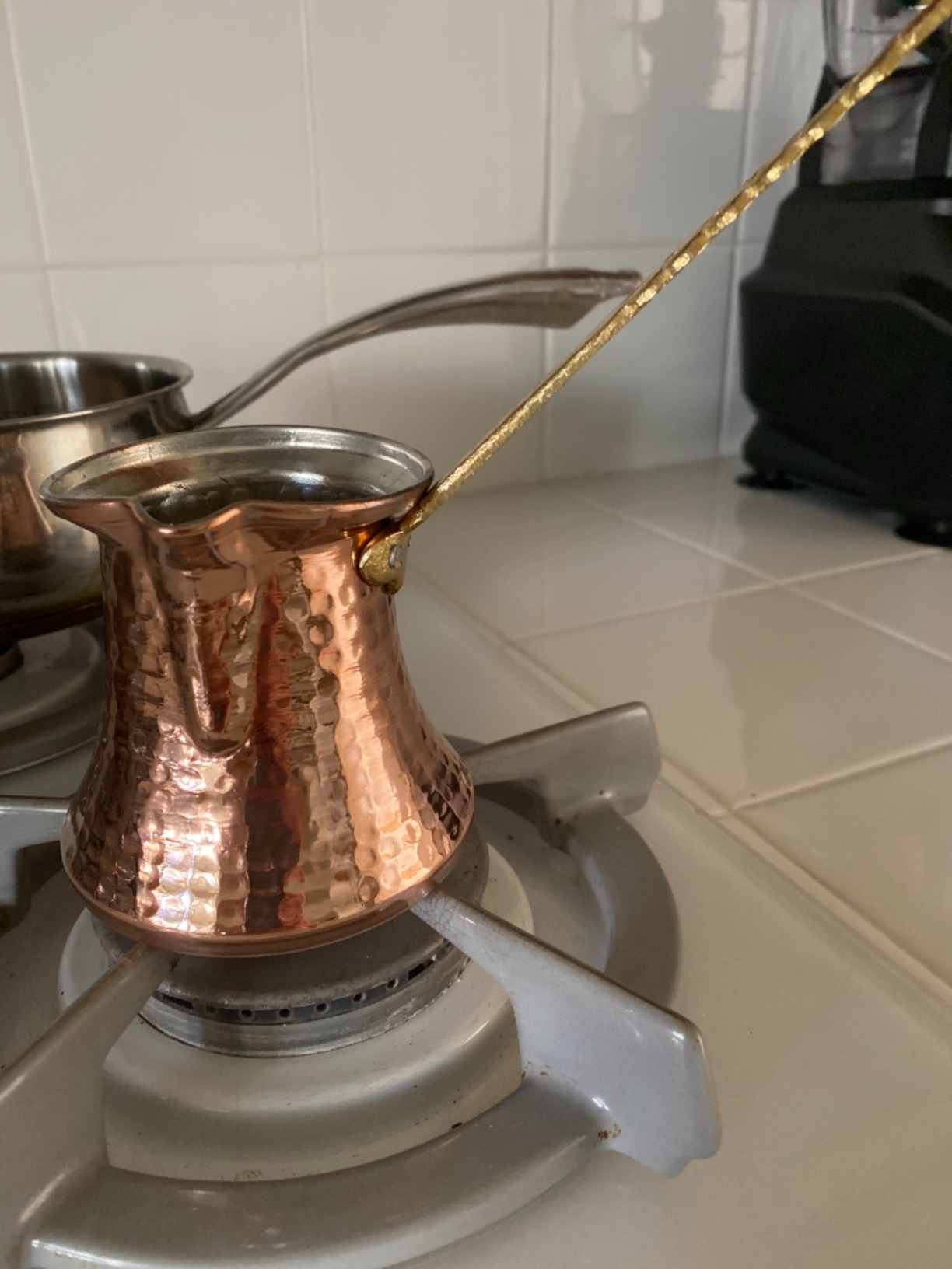 Hakan Turkish Coffee Pot | Stove Top Water Boiler, Coffee Maker, Butter, Chocolate & Milk Warmer | Even and Quick Heat with Handcrafted Copper Material | Coffee Gifts Idea, 5 Oz (150 cc) customer photo 2