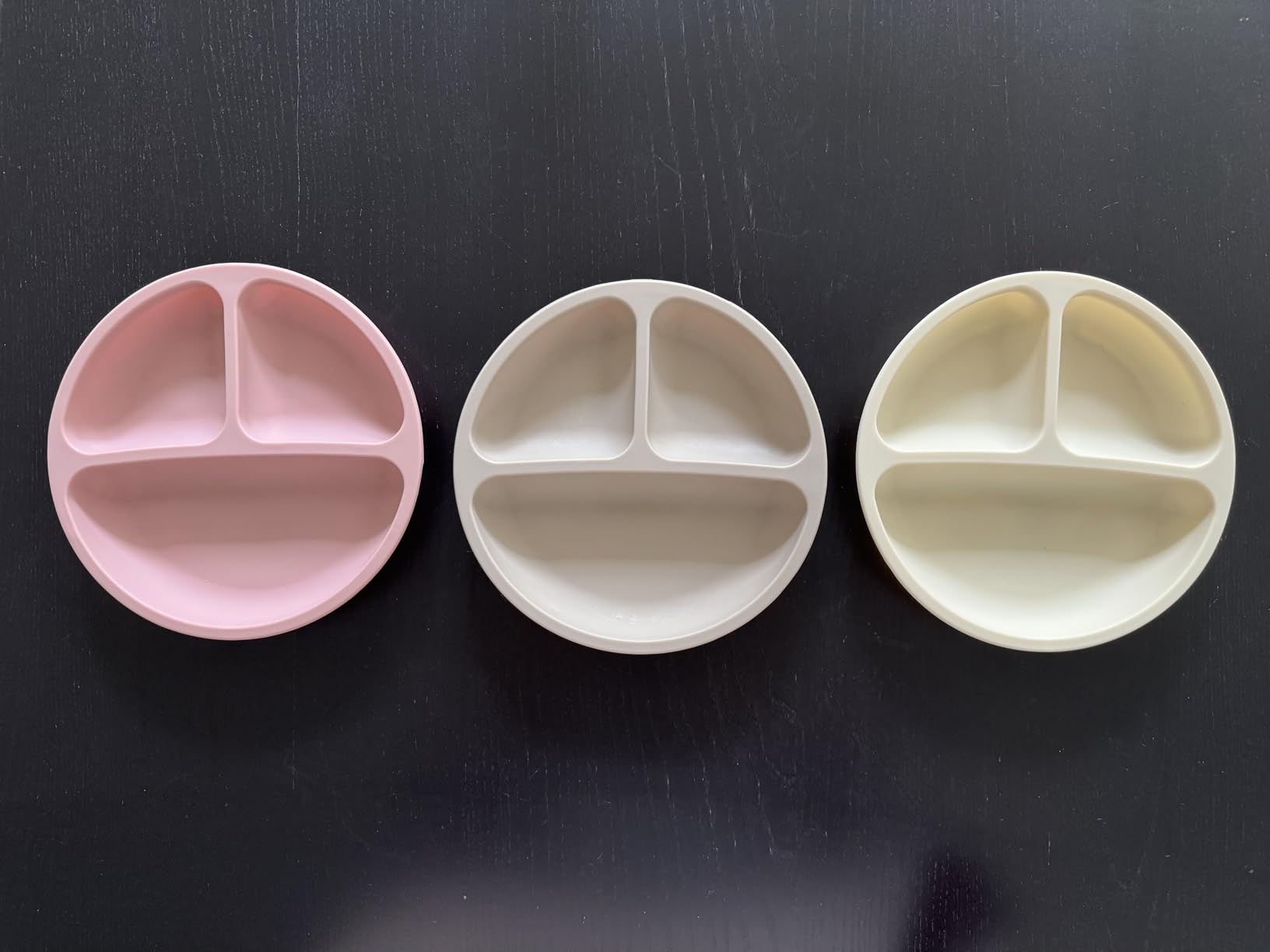 WeeSprout Suction Plates for Babies & Toddlers - 100% Silicone, Dinnerware Stays Put, Divided Design for Picky Eaters, Microwave & Dishwasher Friendly, 3 Pack customer photo 1