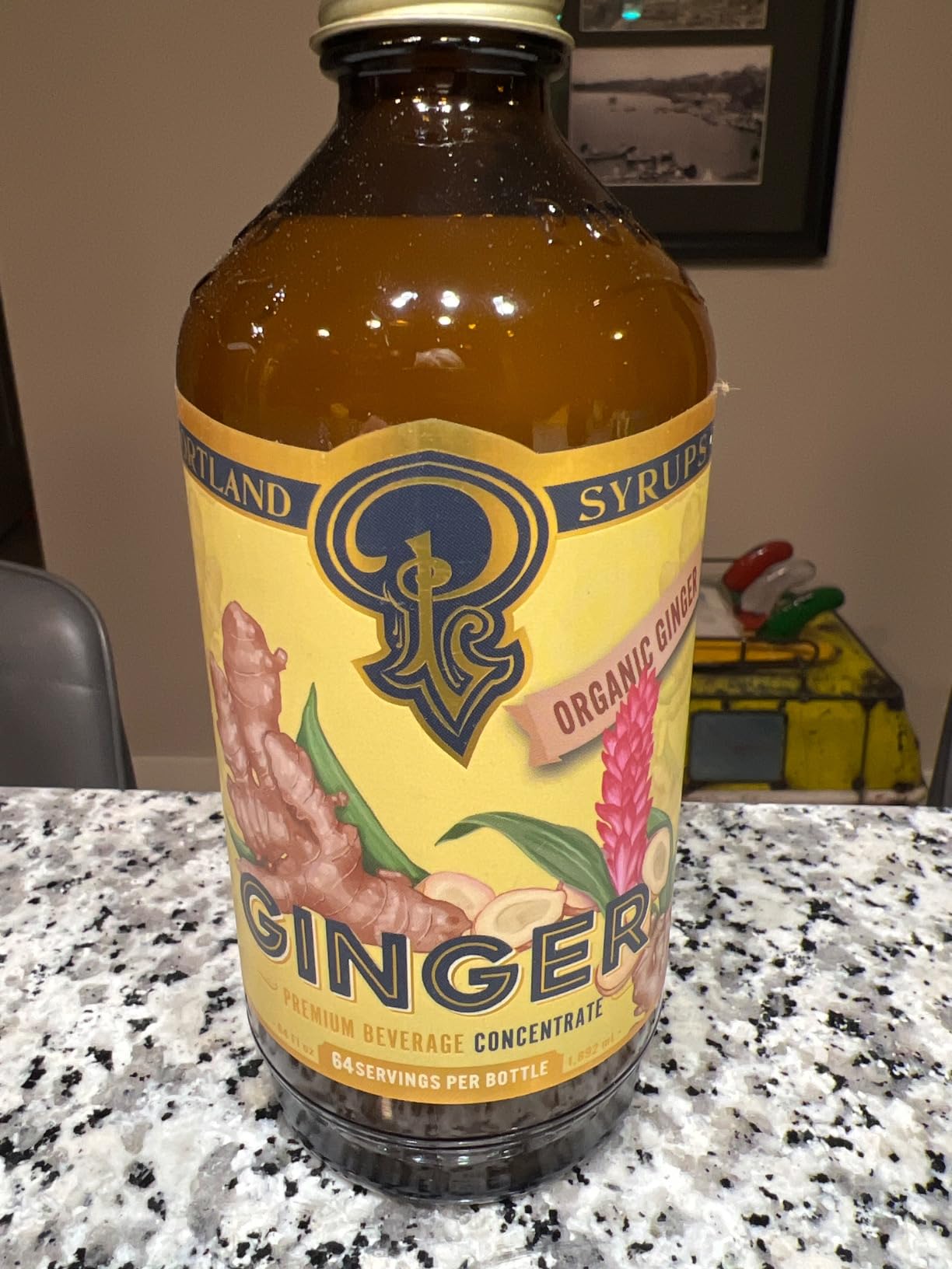 Portland Syrups Authentic Ginger Syrup - Premium Beverage Concentrate for Cocktails, Mocktails, Sodas, and More - Organic Ginger and Cane Sugar - 12oz bottle, 12-24 servings (Pack of 1) customer photo 1