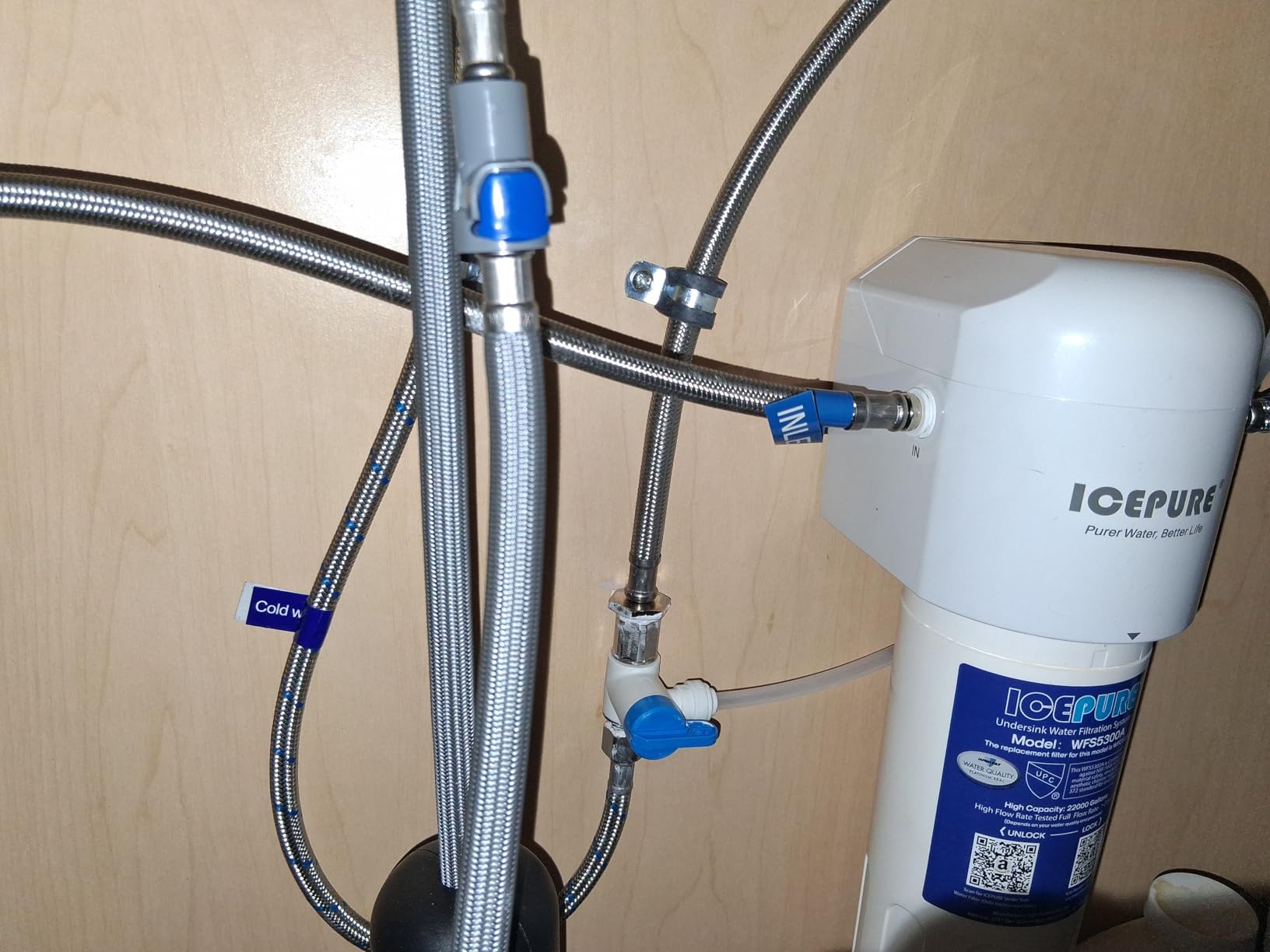 ICEPURE Under Sink Water Filter System, 3 Years or 22000 Gallons Ultra High Life NSF/ANSI 42 Certified, Removes Heavy Metals, Chlorine, Direct Connect Under Counter Drinking Water System, USA Tech customer photo 2