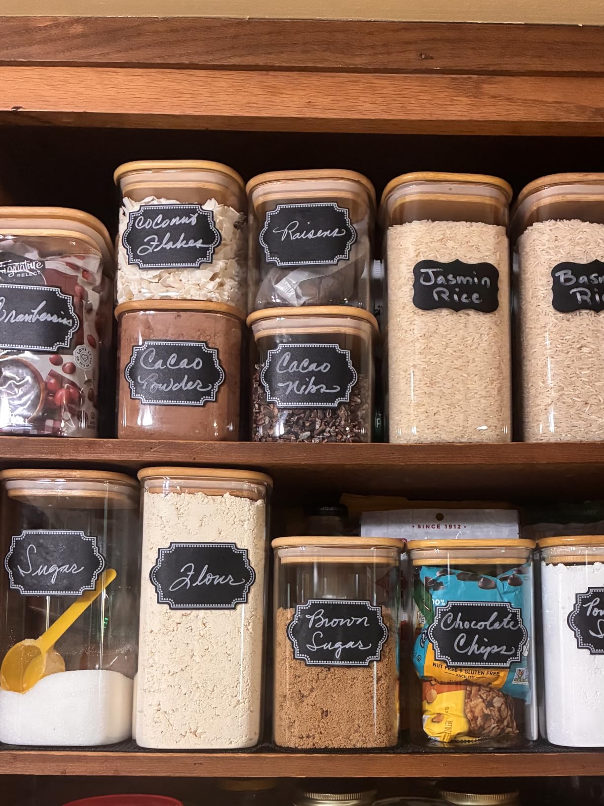 ComSaf Airtight Glass Storage Canister with Lids Set of 6 (0.7Qt/1.2Qt/1.6Qt) customer photo 2