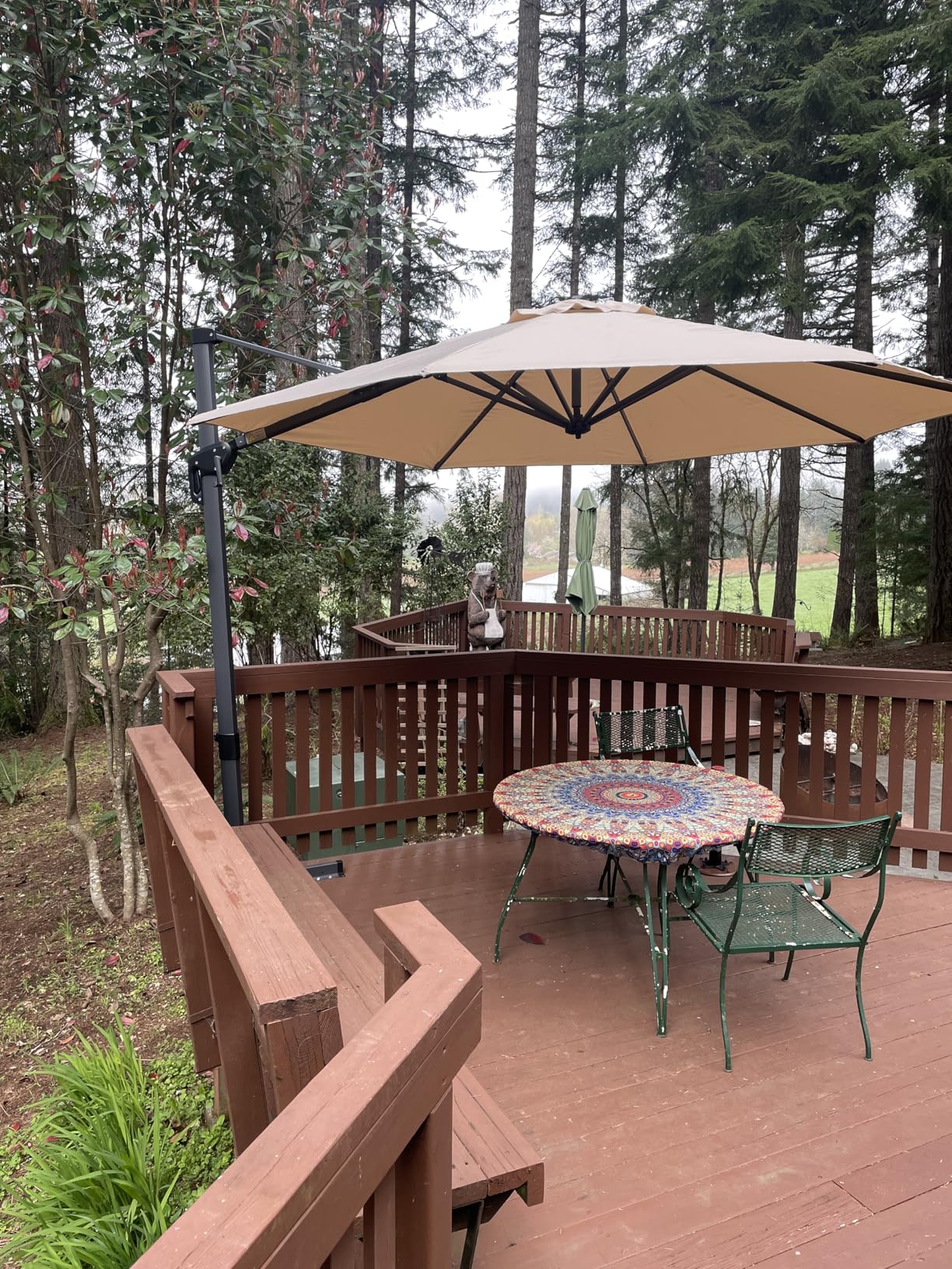 PURPLE LEAF 9' X 11.5' Patio Umbrella Outdoor Cantilever Rectangle Umbrella Aluminum Offset Umbrella with 360-degree Rotation for Garden Deck Pool Patio, Beige customer photo 1