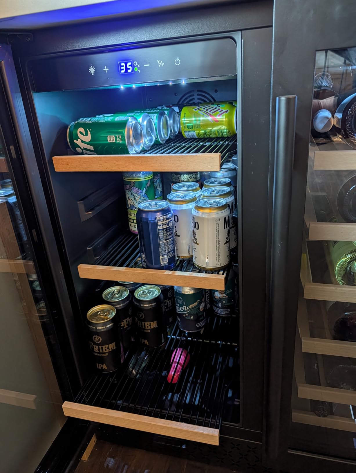Tylza Wine and Beverage Refrigerator, 24 Inch Dual Zone Wine Fridge, Holds 18 Bottles and 88 Count, French Doors, Lock, Under-counter or Freestanding Wine Cooler, Beverage Fridge with Tempered Glass customer photo 1
