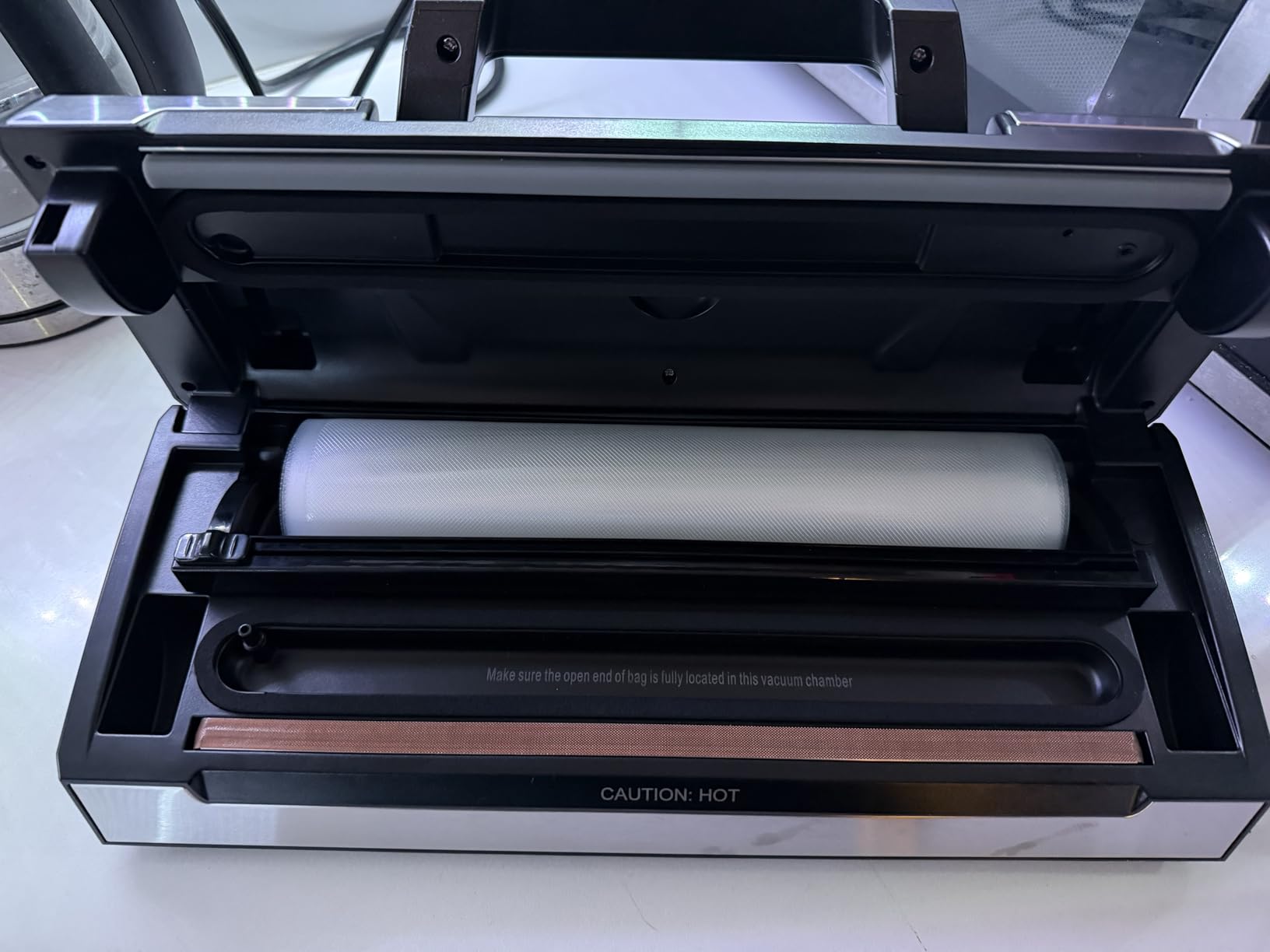 Precision Vacuum Machine,Pro Food Sealer with Built-in Cutter and Bag Storage(Up to 20 Feet Length), Both Auto&Manual Options,2 Modes,Includes 2 Bag Rolls 11