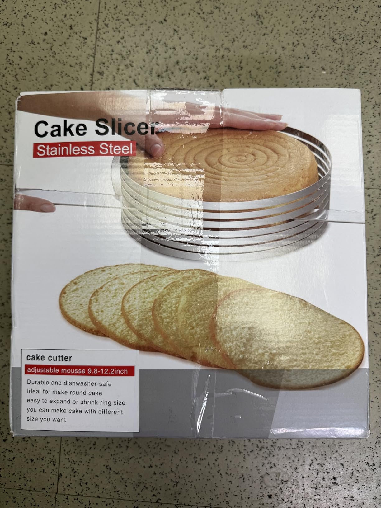 2 Pack Cake Slicer, Stainless Steel Cake Cutter Leveler 7-Layer 6-8 inch and 9-12 inch Adjustable Cake Ring Molds for Baking, Cutting and Slicing Cakes - Silver customer photo 1