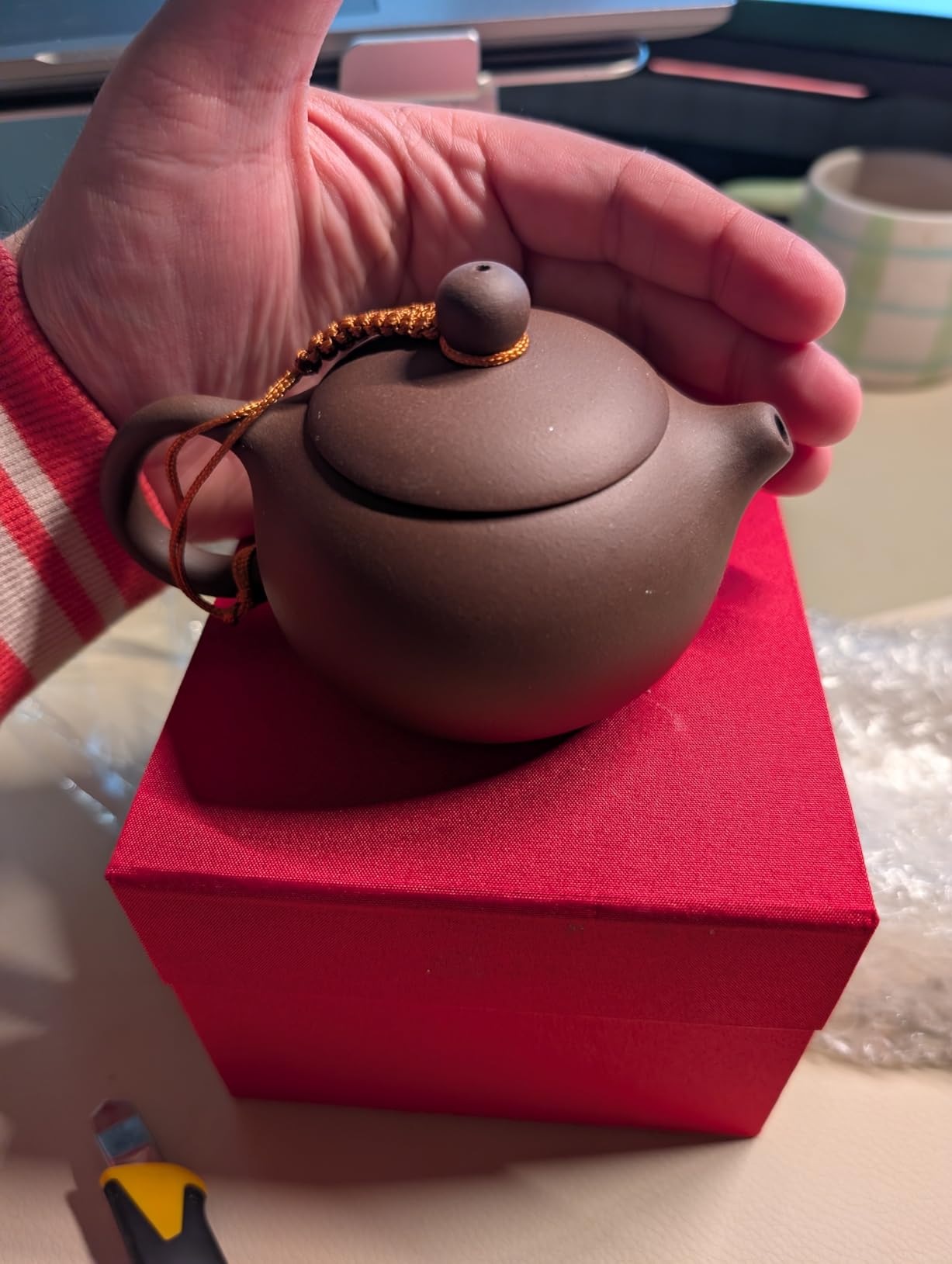 Teapot 6oz Chinese Yixing Xishi ZinI Clay Pots Ball Filter Infuser for Loose Tea (Spherical filter) customer photo 1