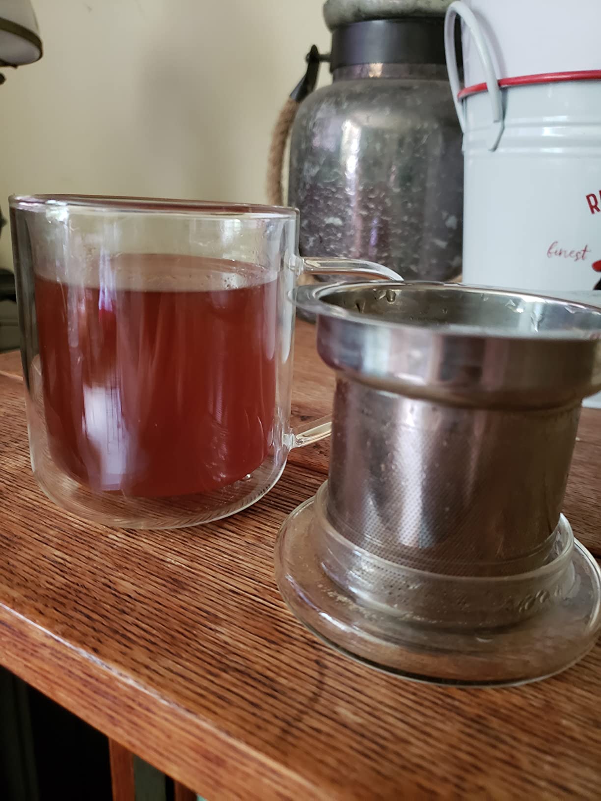Teabloom Personal Tea Maker - Insulated Heatproof Glass Cup with Loose Tea Infuser and Lid/Coaster - Tea Connoisseur's Choice - Borosilicate Glass Infusion Mug (8 Oz) customer photo 1