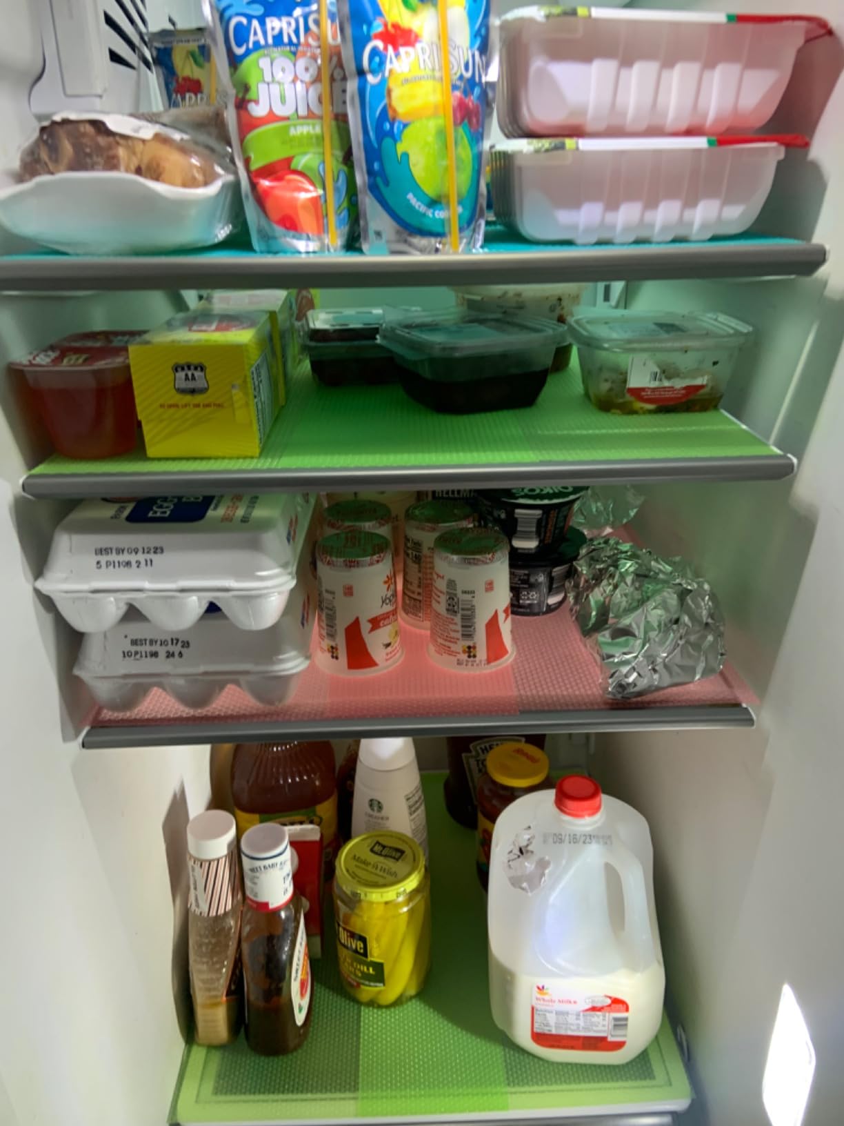 8 Pcs Refrigerator Liners, Fridge Liner and Mats Washable, Refrigerator Shelf Liners for Glass Shelves, Protects Against Spills Waterproof Table Placemats Cupboard Cabinet Drawer Covers Pads, PSISO customer photo 1