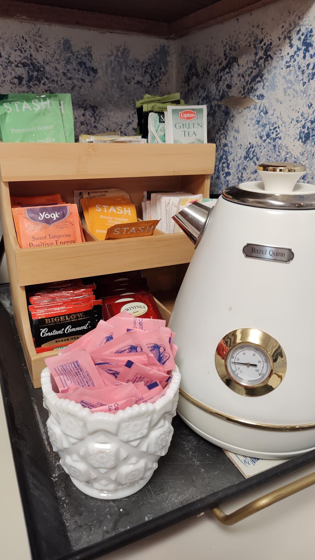 Theodore Tea Bag Organizer - Wooden Tea Organizer and Storage for Home, Kitchen, Office - 180 Tea Bag Holder - Vertical Display Tea Box. Also for Coffee Pods, Sugar, Sweeteners and Creamers. customer photo 1