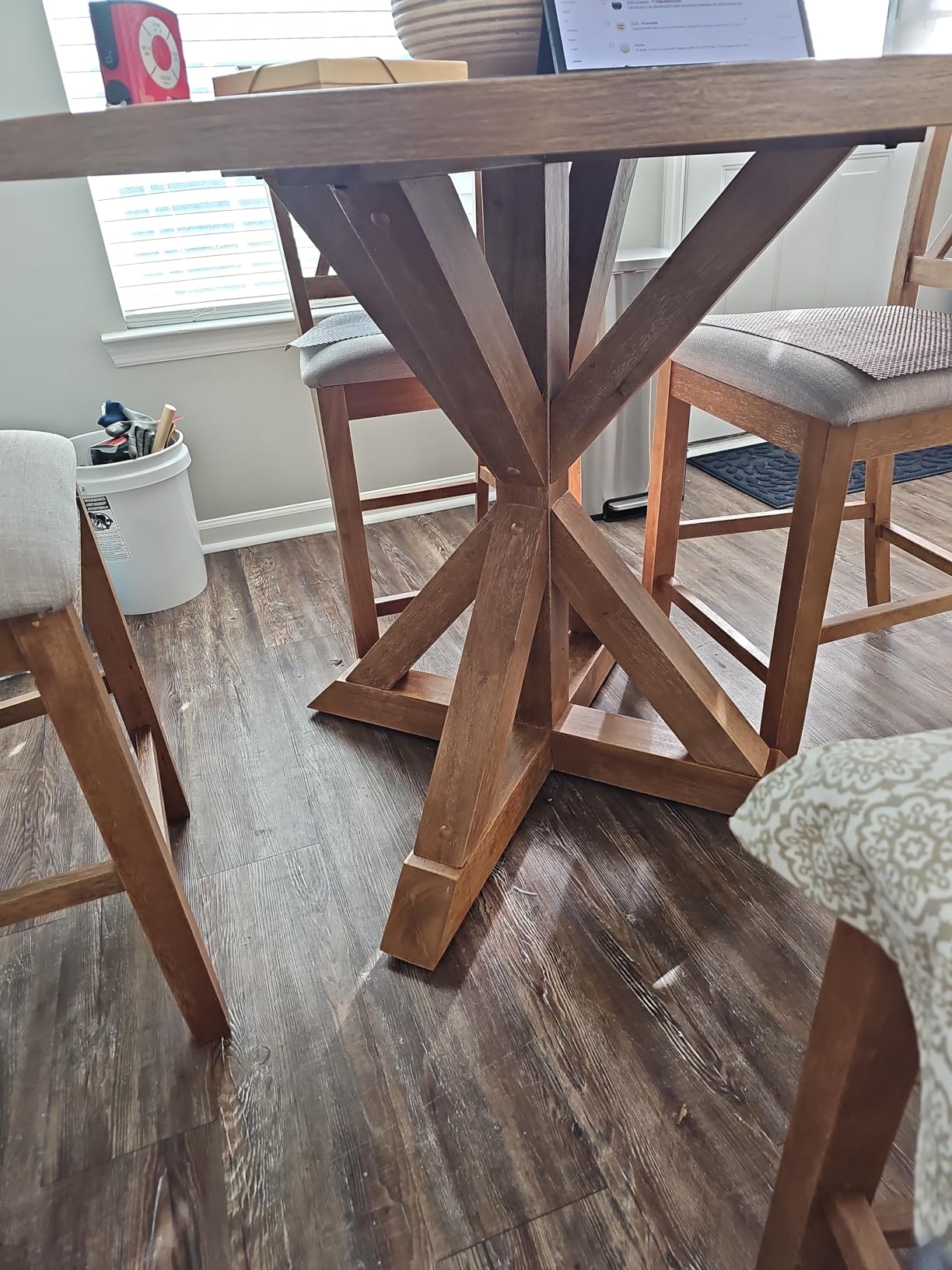 Windvale Cross-Buck Wood 5-Piece Counter Height Dining Set customer photo 1