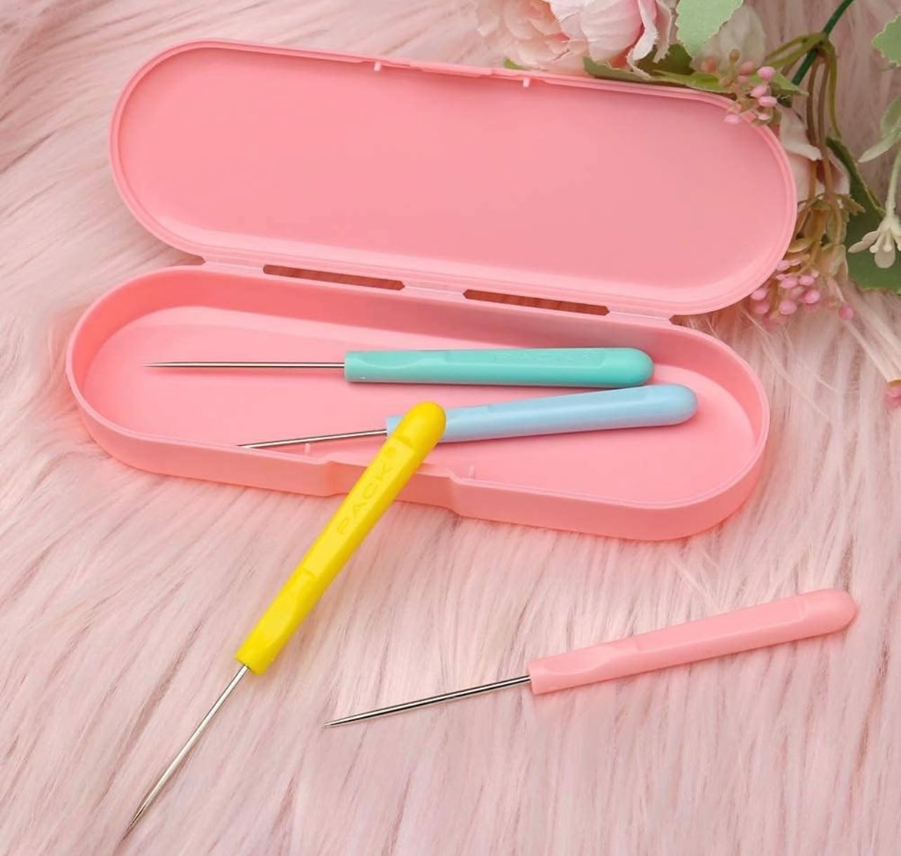 4Pcs 5.2 Inches Sugar Stir Needle, Cookie Scribe Needles Cake Decorating Needle Tool Cookie Decoration Supplies for Baking Lovers（Pink） customer photo 2
