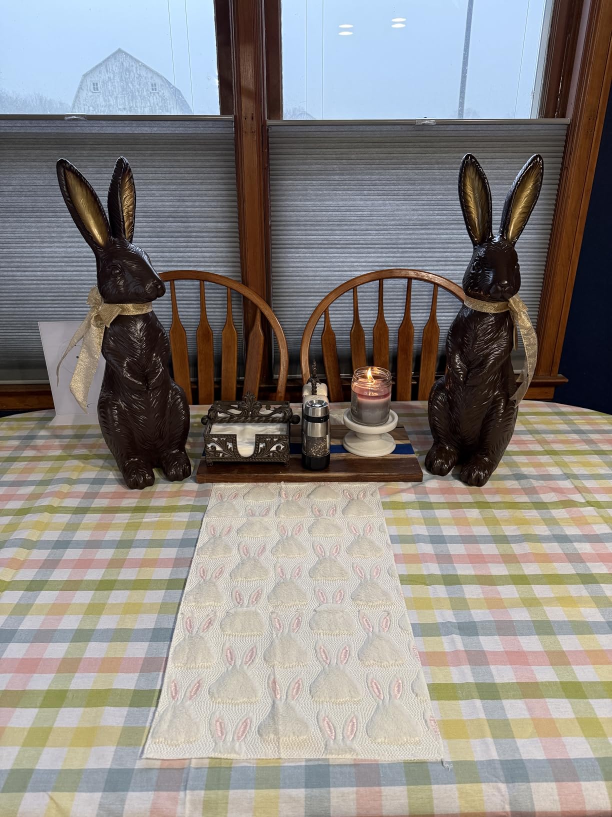 COTTON CRAFT Countryside Classic Gingham Buffalo Check Plaid Tablecloth - Premium Cotton - Spring Easter Bunny Luncheon Dinner - Table Cover - 60 inch x 120 inch - Yellow Multi customer photo 1