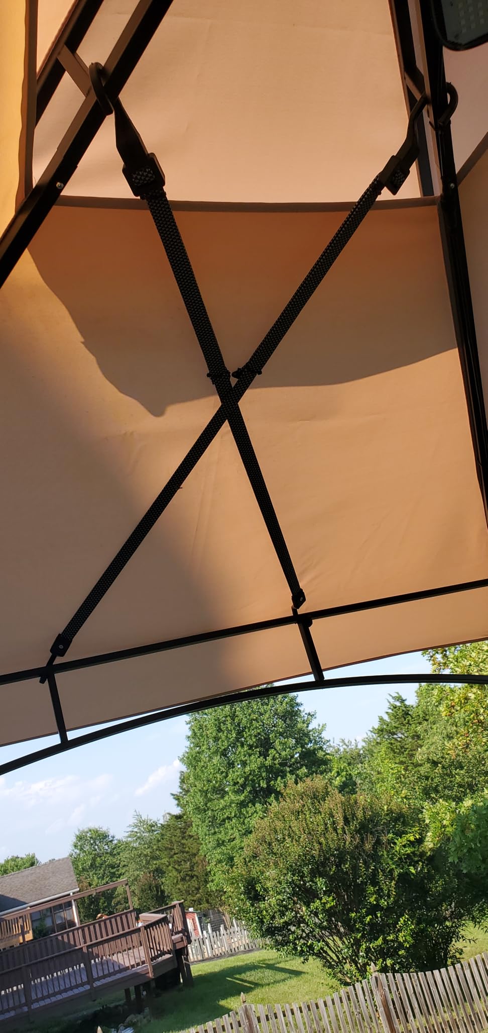 AECOJOY 8' x 5' Outdoor Grill Gazebo Canopy, BBQ Canopy for Outdoor Grill, 2- Tier BBQ Gazebo Shelter for Patio, Backyard and More (Beige) customer photo 1