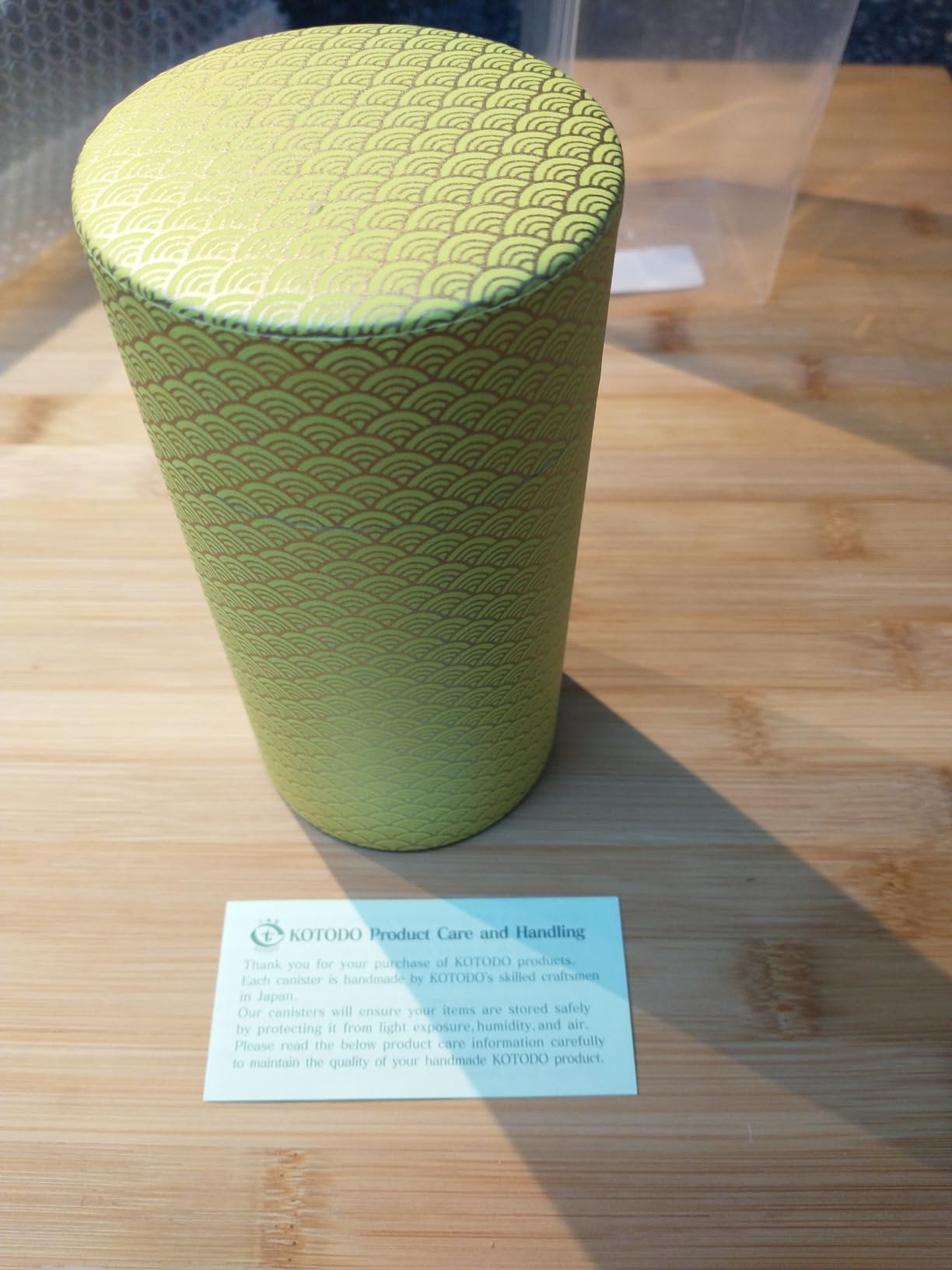 KOTODO Washi Paper Tea Tin Canister: Long 7oz (200g) Mt. Fuji During The Day (#131), Japan customer photo 2