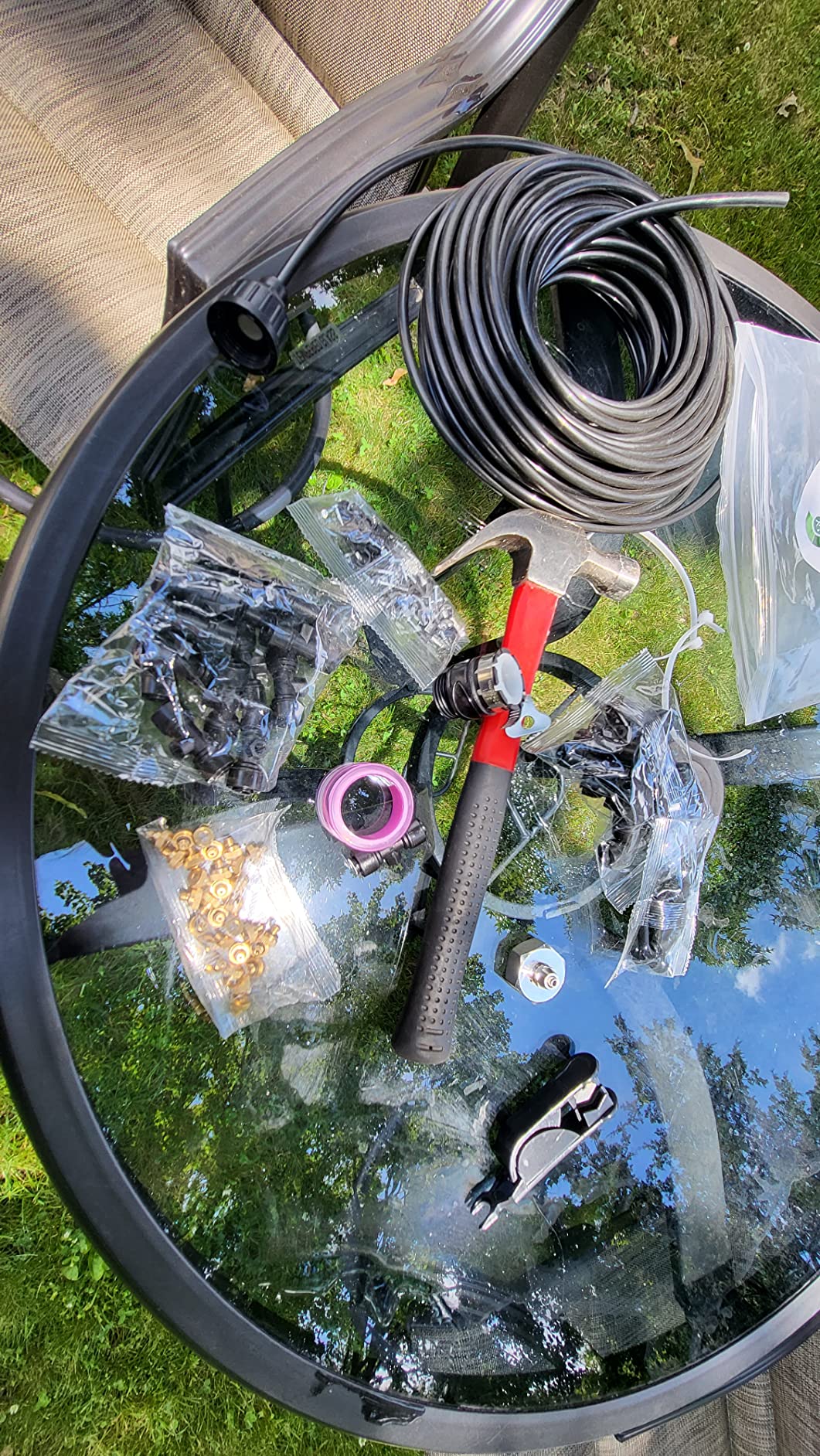 Outdoor Misting Cooling System - 82FT (25M) Patio Garden Mister with 30 Brass Nozzles & 3/4